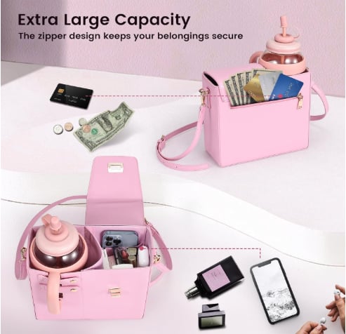 🔥2025 New Year Promotion - Portable Crossbody Water Cup Storage Bag
