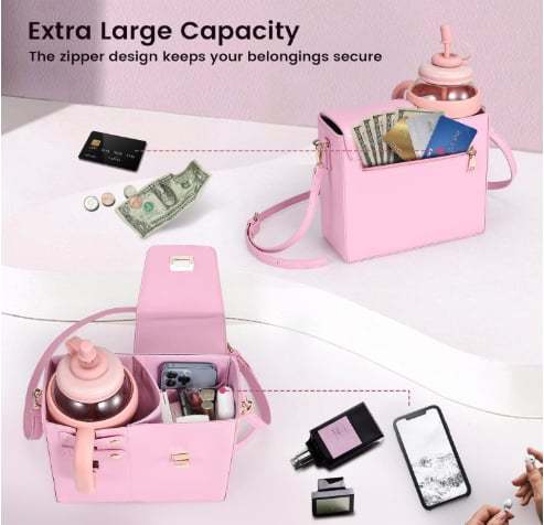 🔥2025 New Year Promotion - Portable Crossbody Water Cup Storage Bag