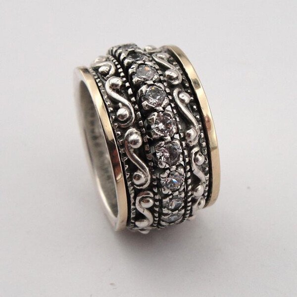 925 Sterling Silver Carved Gemstone Ring