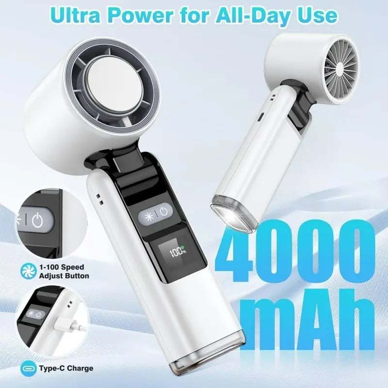 🌞Summer Hot Sale 49% OFF - Multifunction Portable Handheld Turbo Ice-Cooling Fan