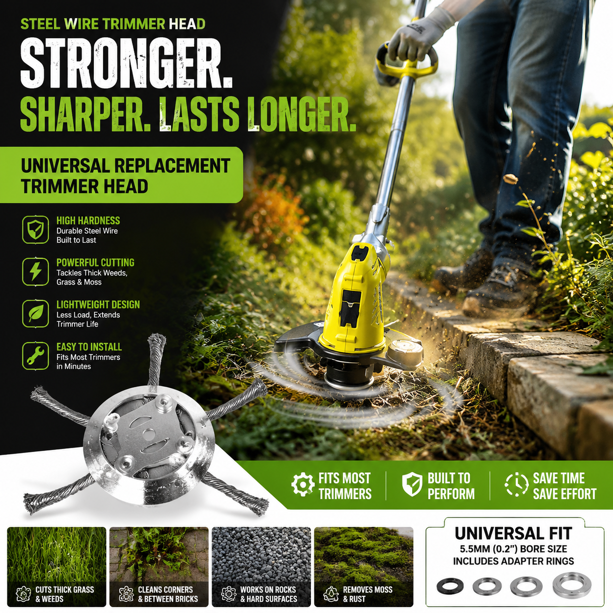 🎁Hot Sale 49% OFF🔥Universal Steel Wire Trimmer Head Replacement-Heavy-Duty Weed Brush Cutter