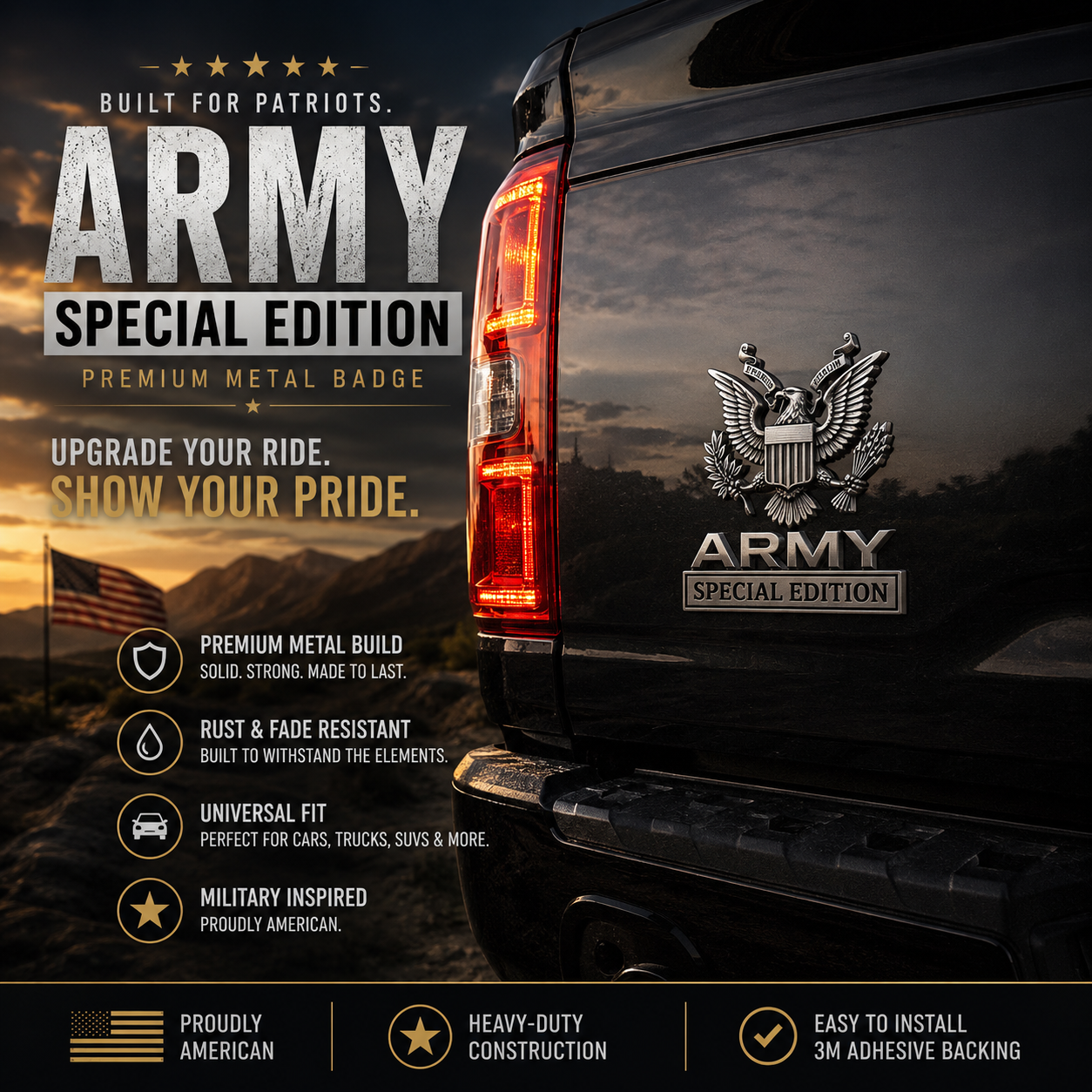 🎁Hot Sale 49% OFF🔥U.S. Army Special Edition Eagle Chrome Metal Badge
