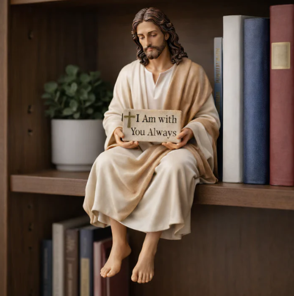 Hand-Painted Resin Jesus Figurine ~ A Daily Reminder You Are Never Alone.