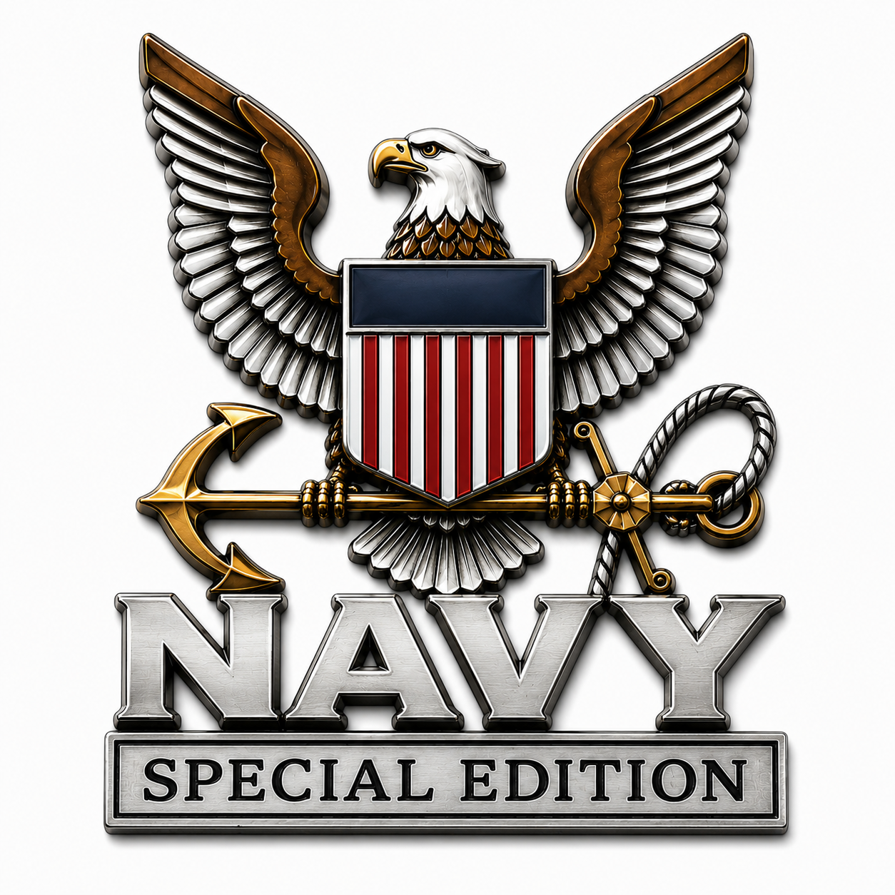⚓U.S. Navy Special Edition Metal Vehicle Badge