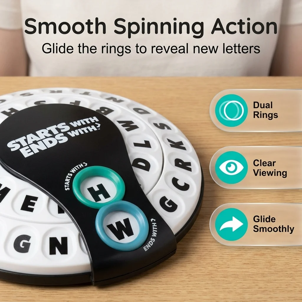 Spin & Shout Word Game – Fast-Paced Family Game with Letter Wheels, Spinner Device