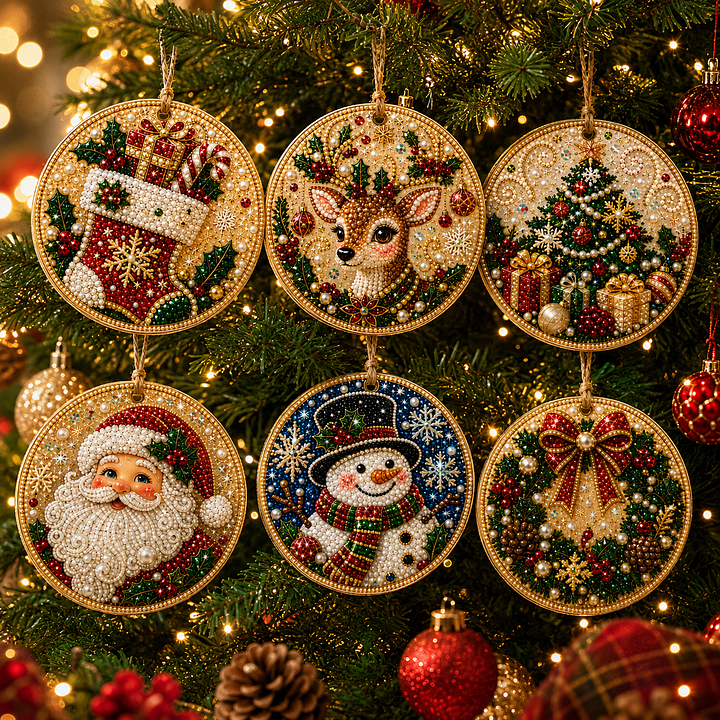 DIY Diamond Painting Christmas Ornaments – 6Pc Set