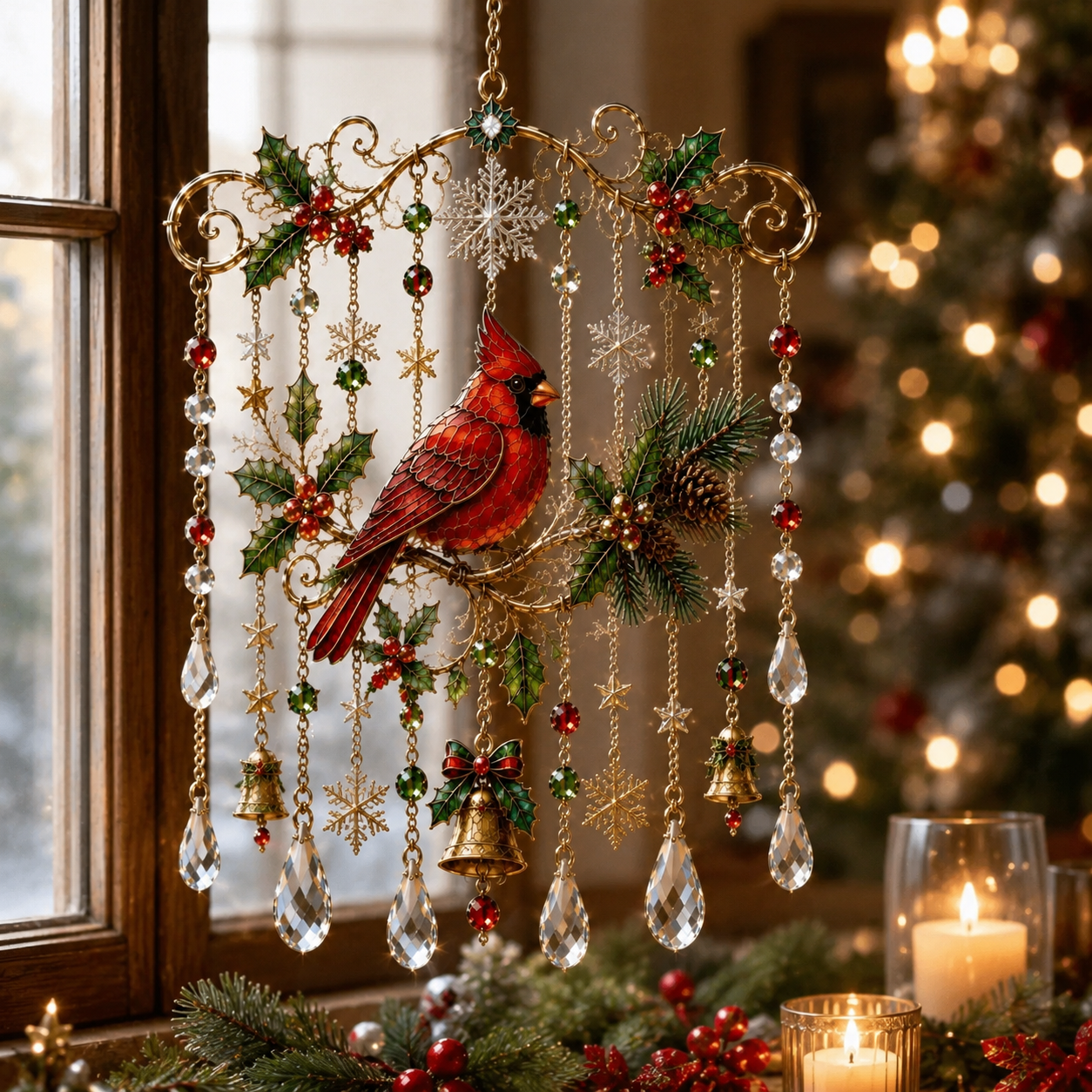 🔥Last Day 49% OFF - Handmade Christmas Stained Glass Window Hanging