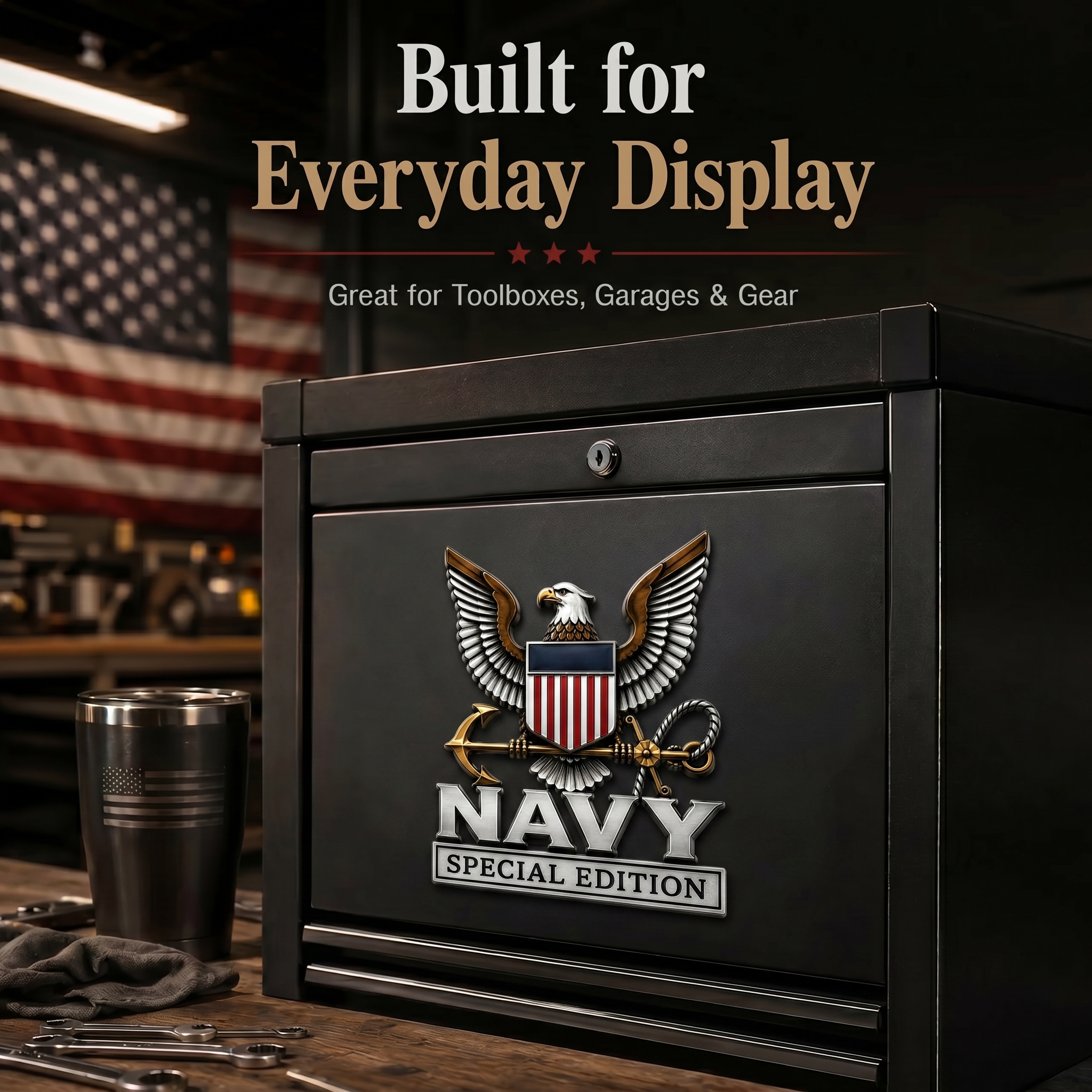 ⚓U.S. Navy Special Edition Metal Vehicle Badge