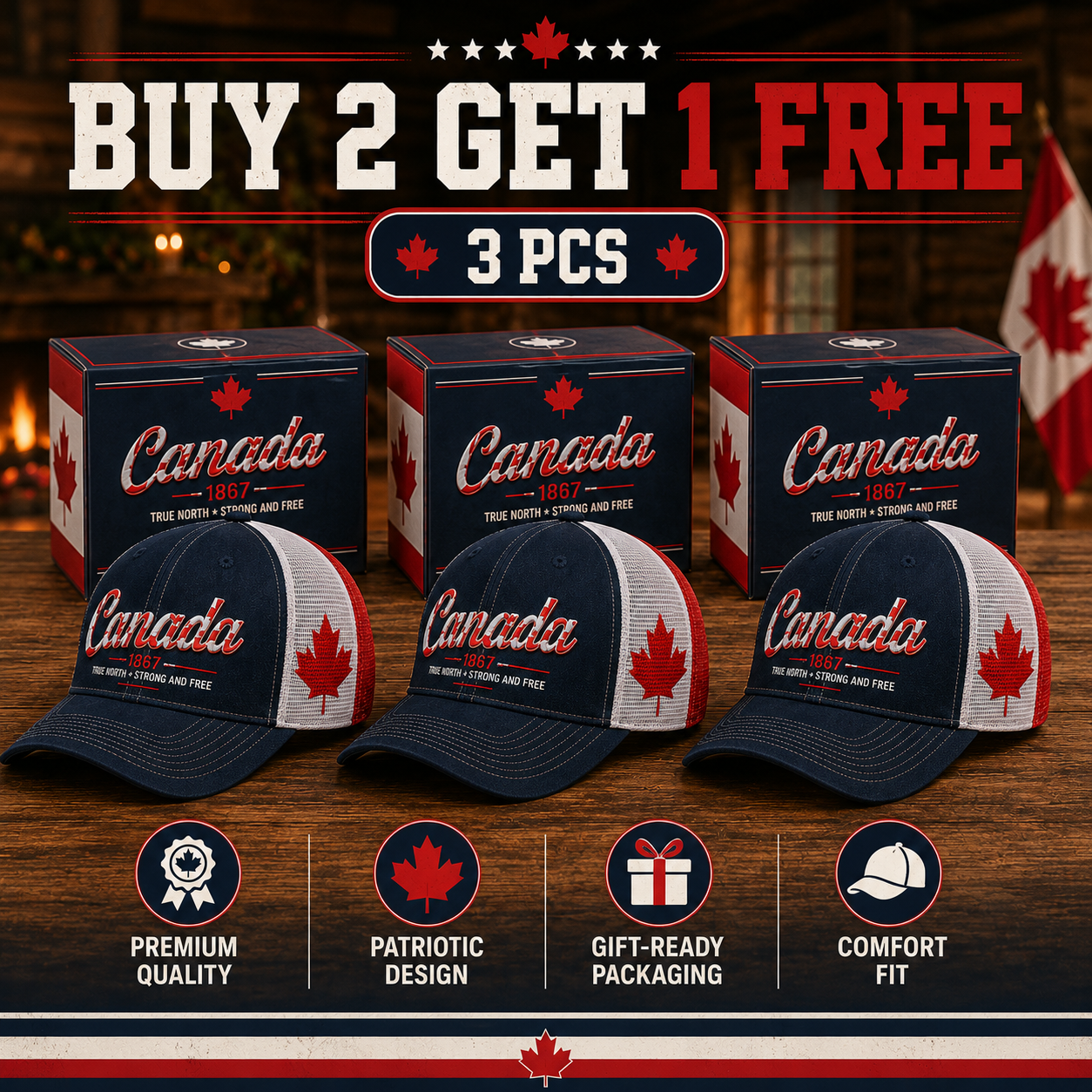 Canada Day Sale - Canada 1867 “True North” Patriotic Trucker Cap