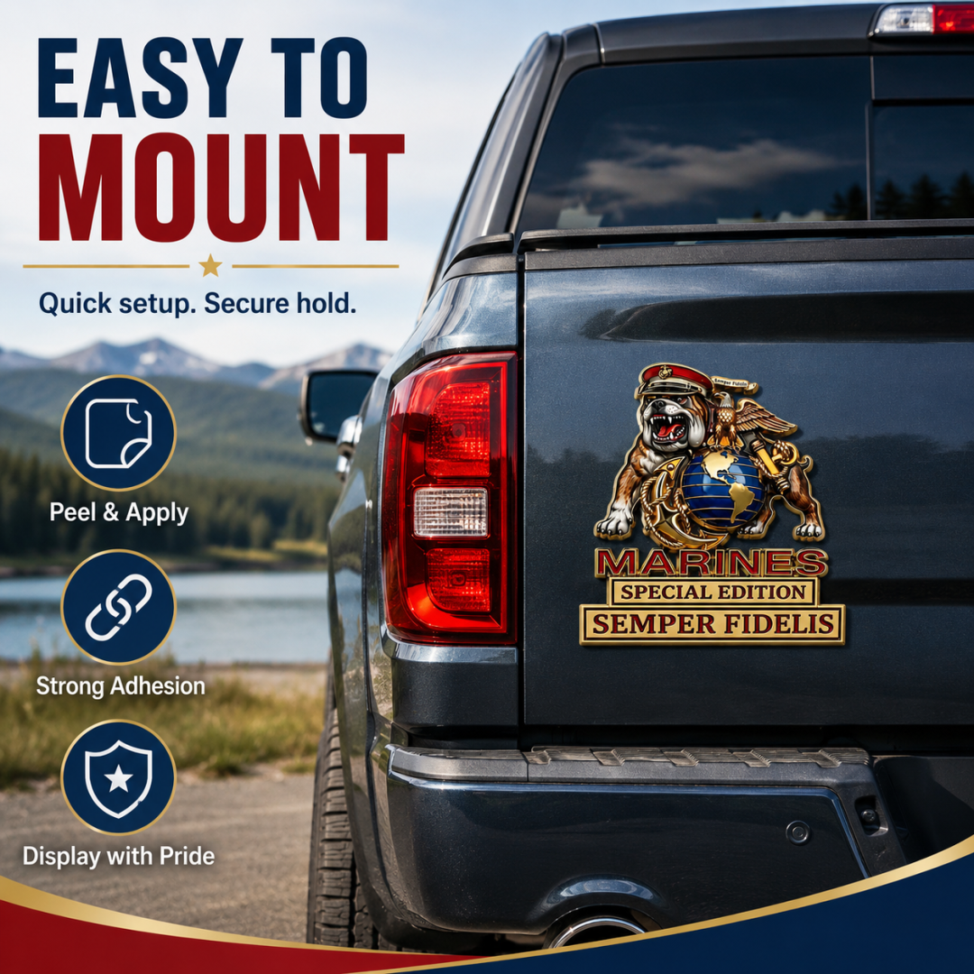Marines Crops Special Edition Metal Car Emblem – Semper Fidelis Tribute Badge