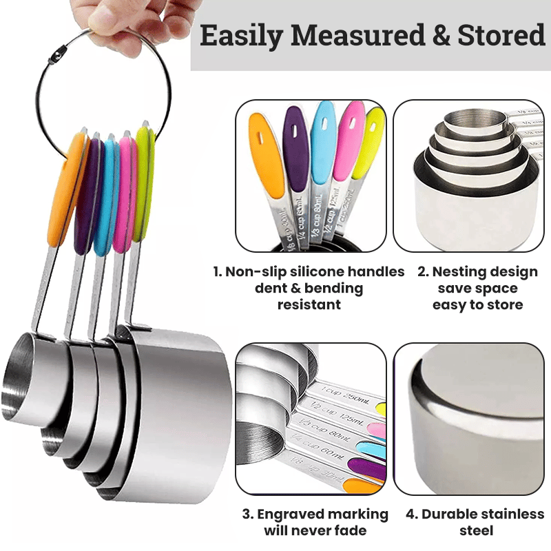 🔥LAST DAY 49% OFF - ⚡50K+ SOLD - Stainless Steel Magnetic Measuring Spoons Set