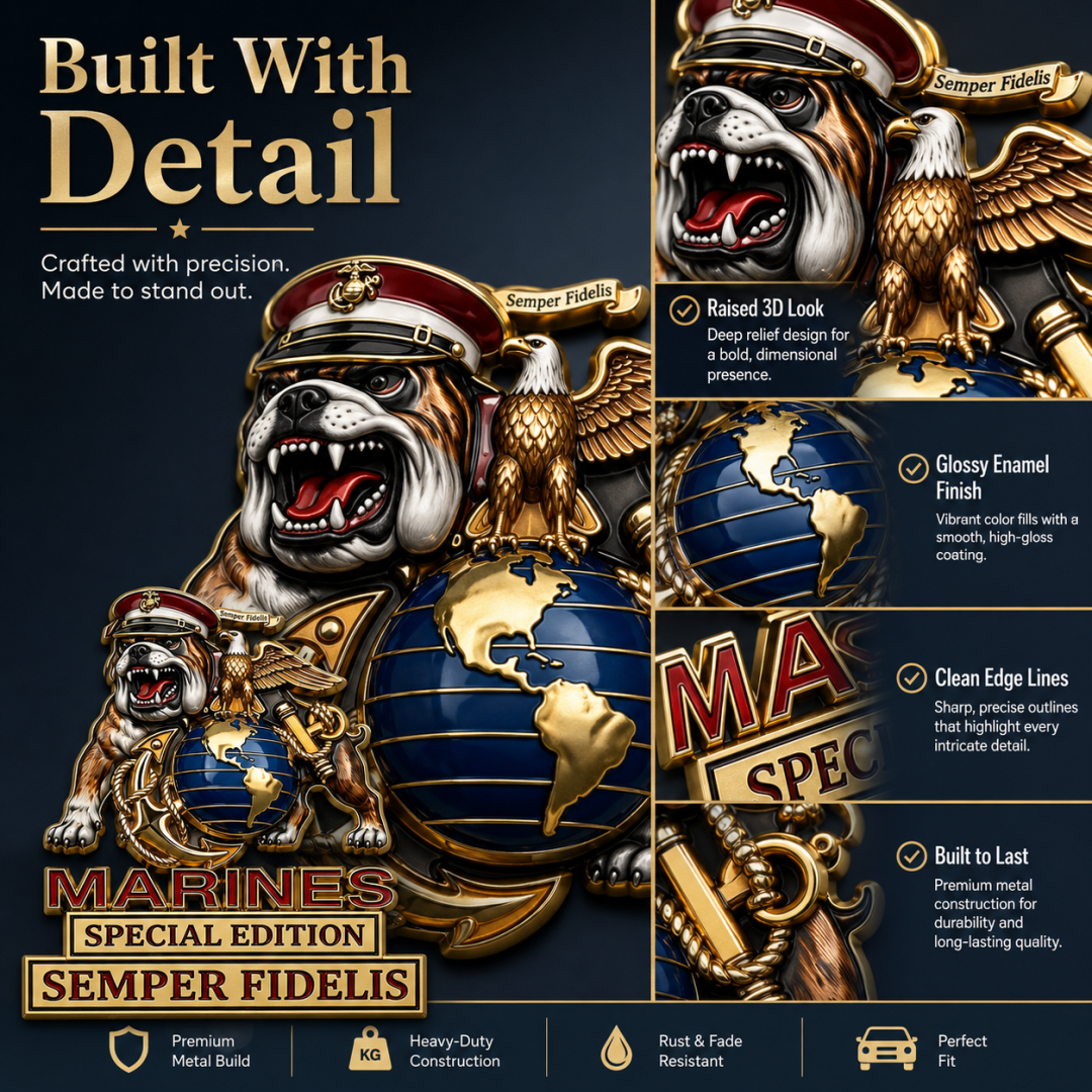 Marines Crops Special Edition Metal Car Emblem – Semper Fidelis Tribute Badge