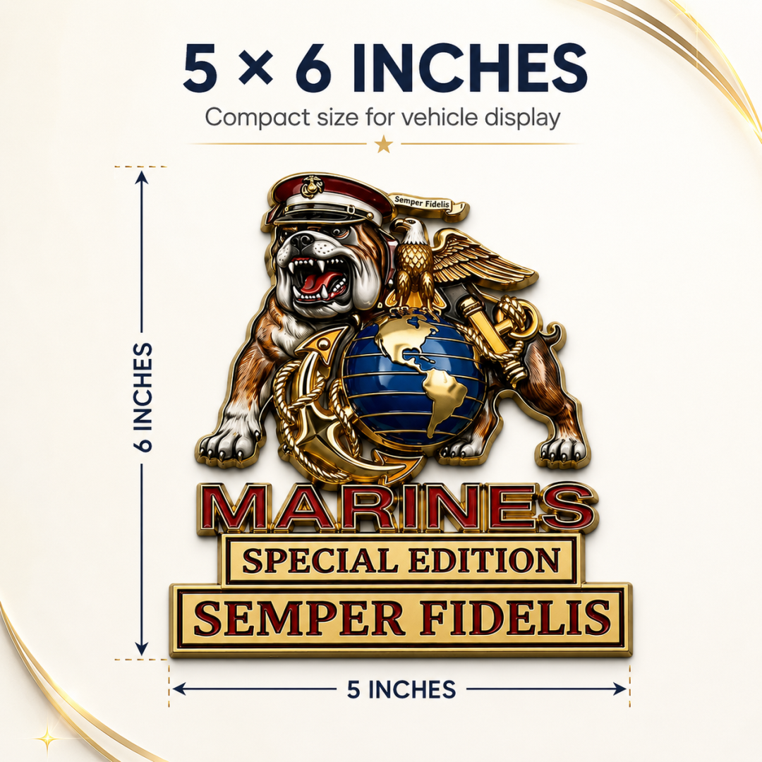 Marines Crops Special Edition Metal Car Emblem – Semper Fidelis Tribute Badge