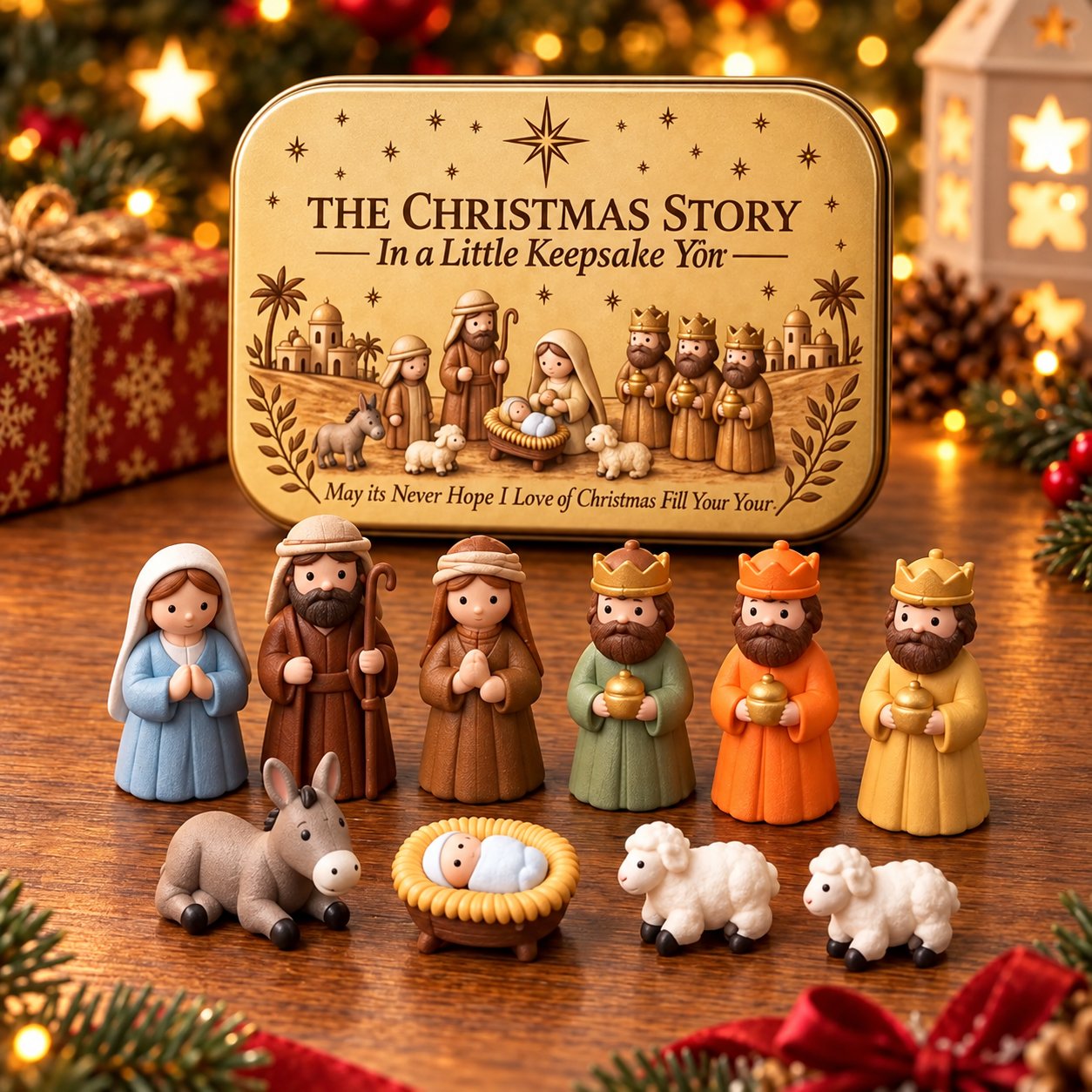 ✝️🙏 Mini Nativity Scene Keepsake Tin