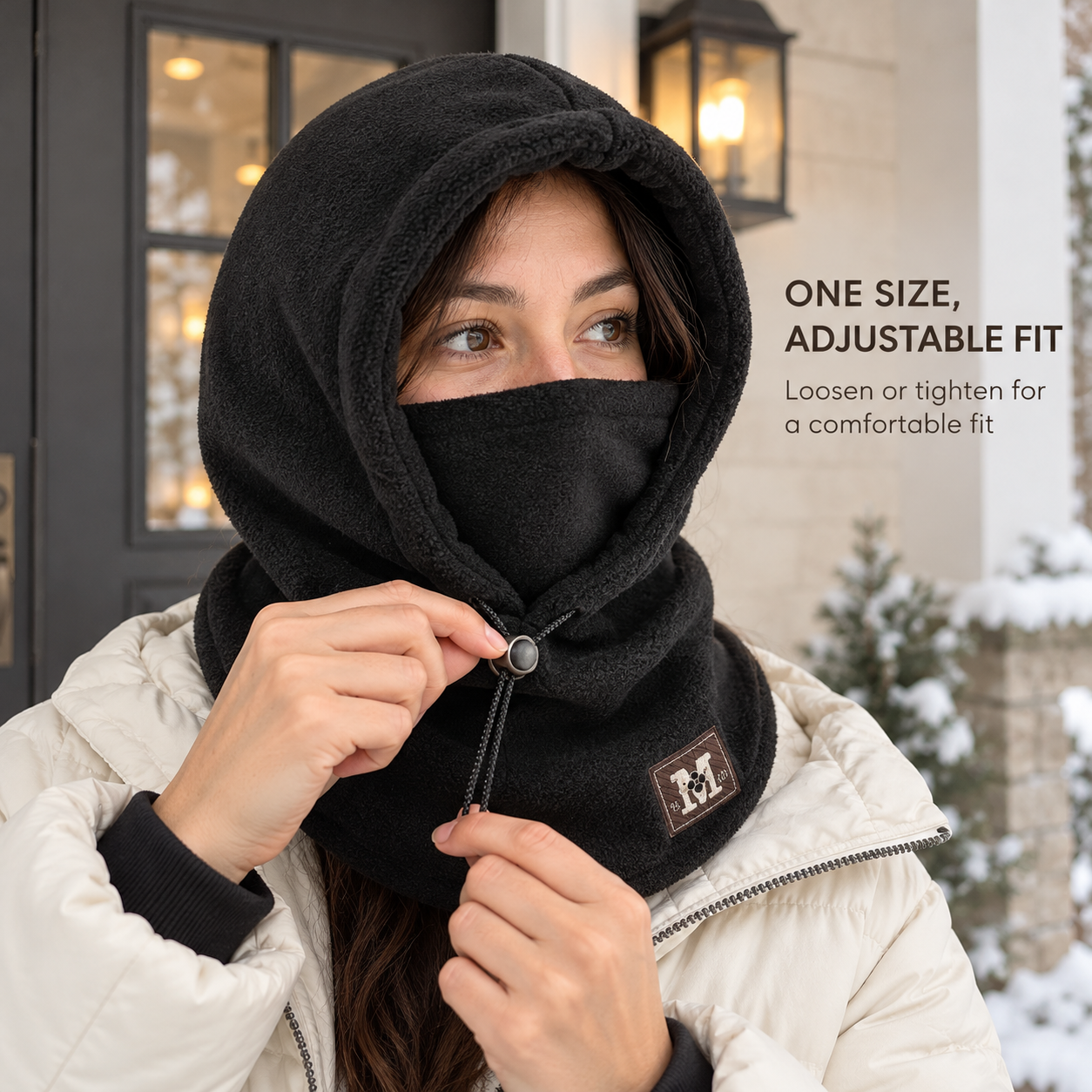 Adjustable fit winter hood