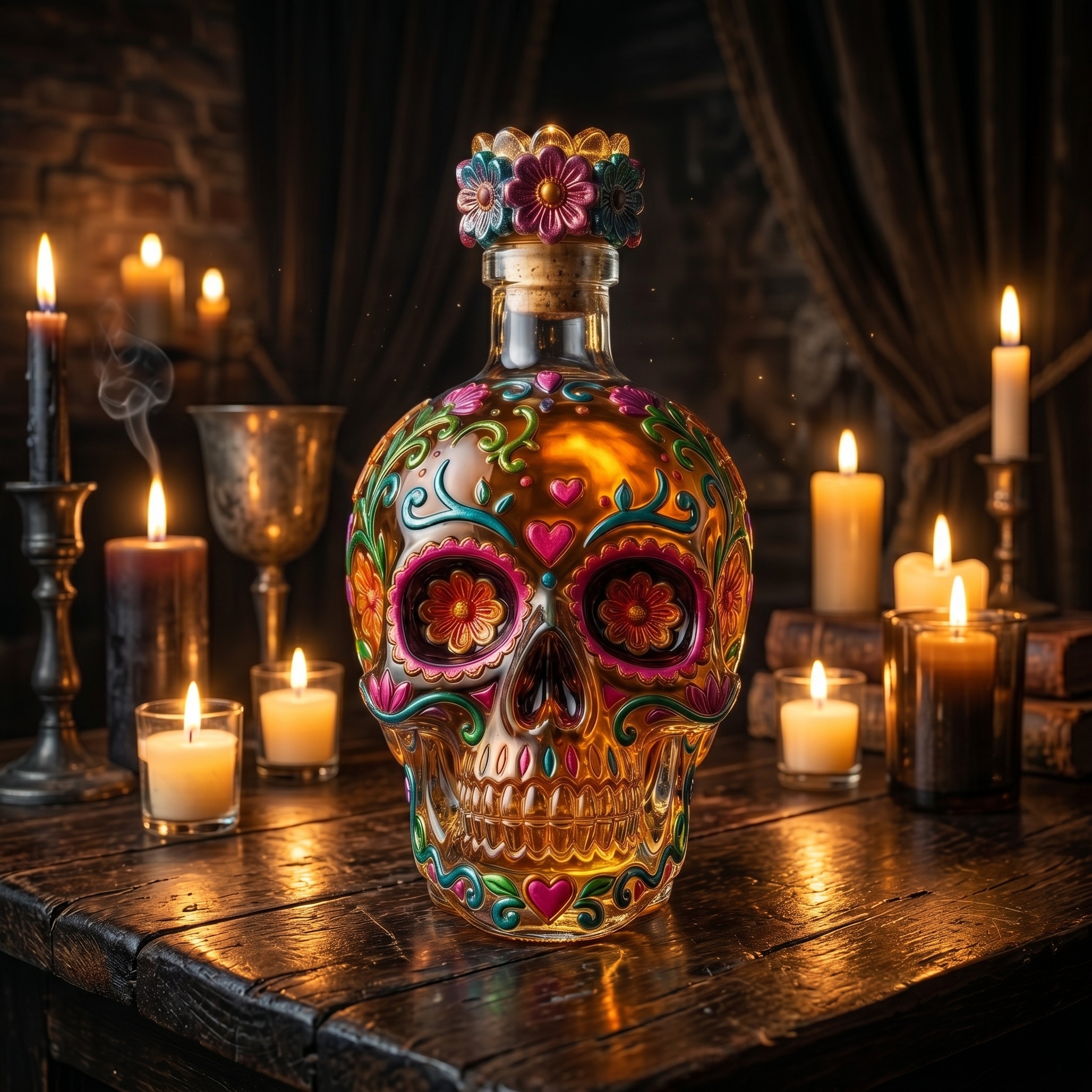 🔥🍷Limited edition Day of the Dead tequila bottle🎁 -- Free Shipping Over $39📦