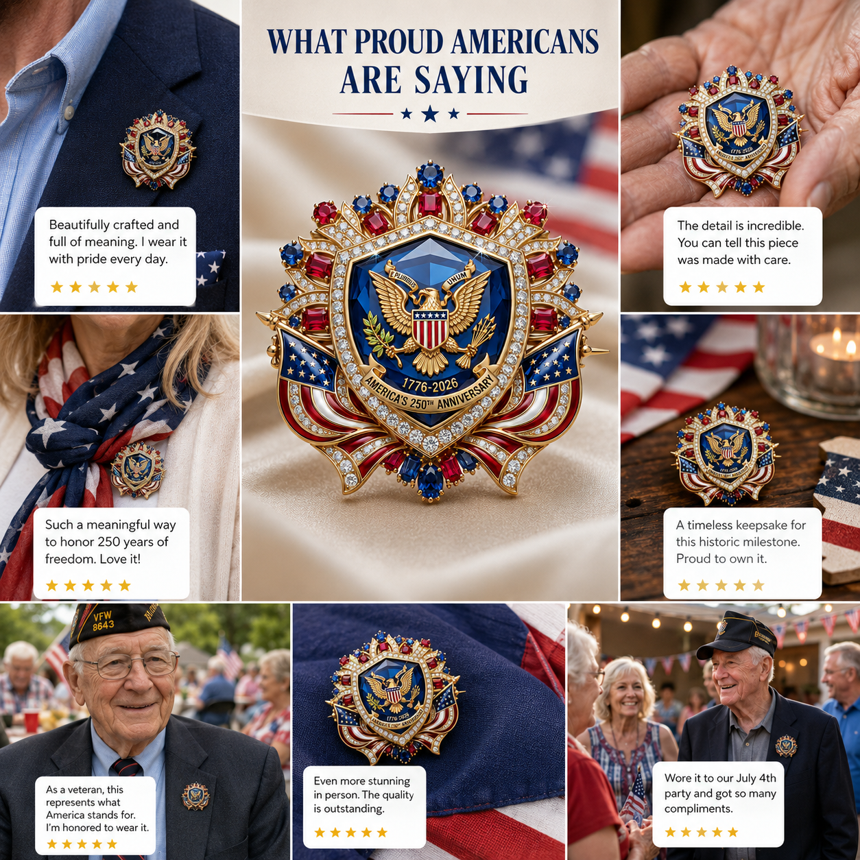 America’s 250th Anniversary Eagle Brooch