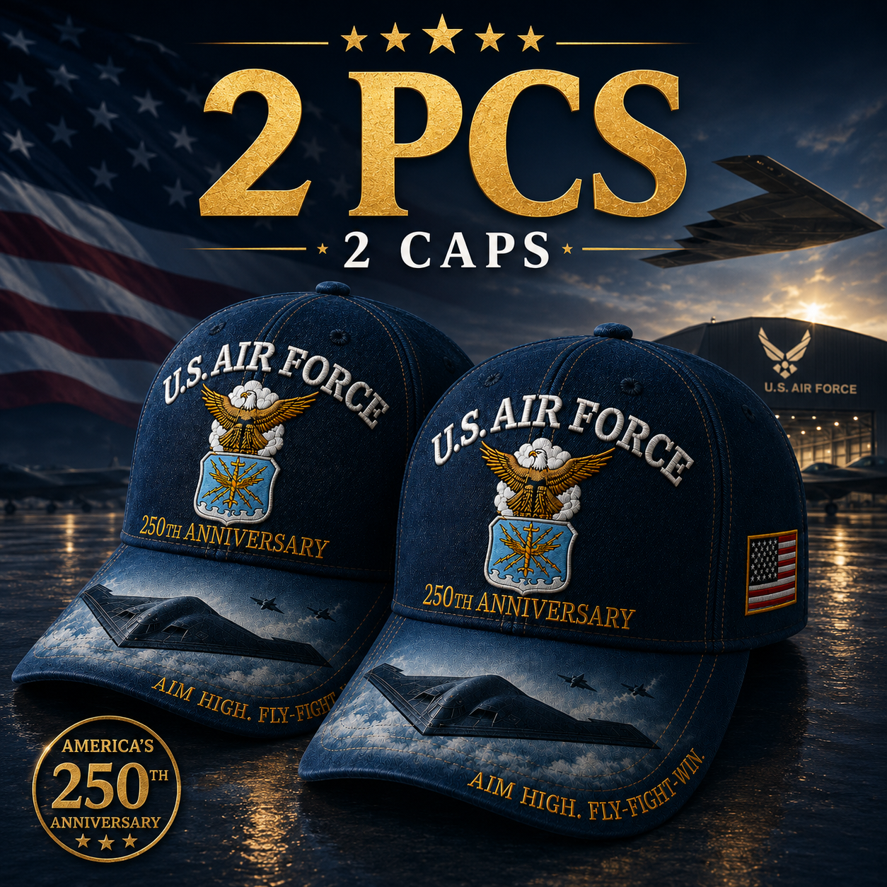 🔥 Father’s Day Sale - ❤️ U.S. Air Force America's 250th Anniversary Edition Commemorative Embroidered Cap 🇺🇸