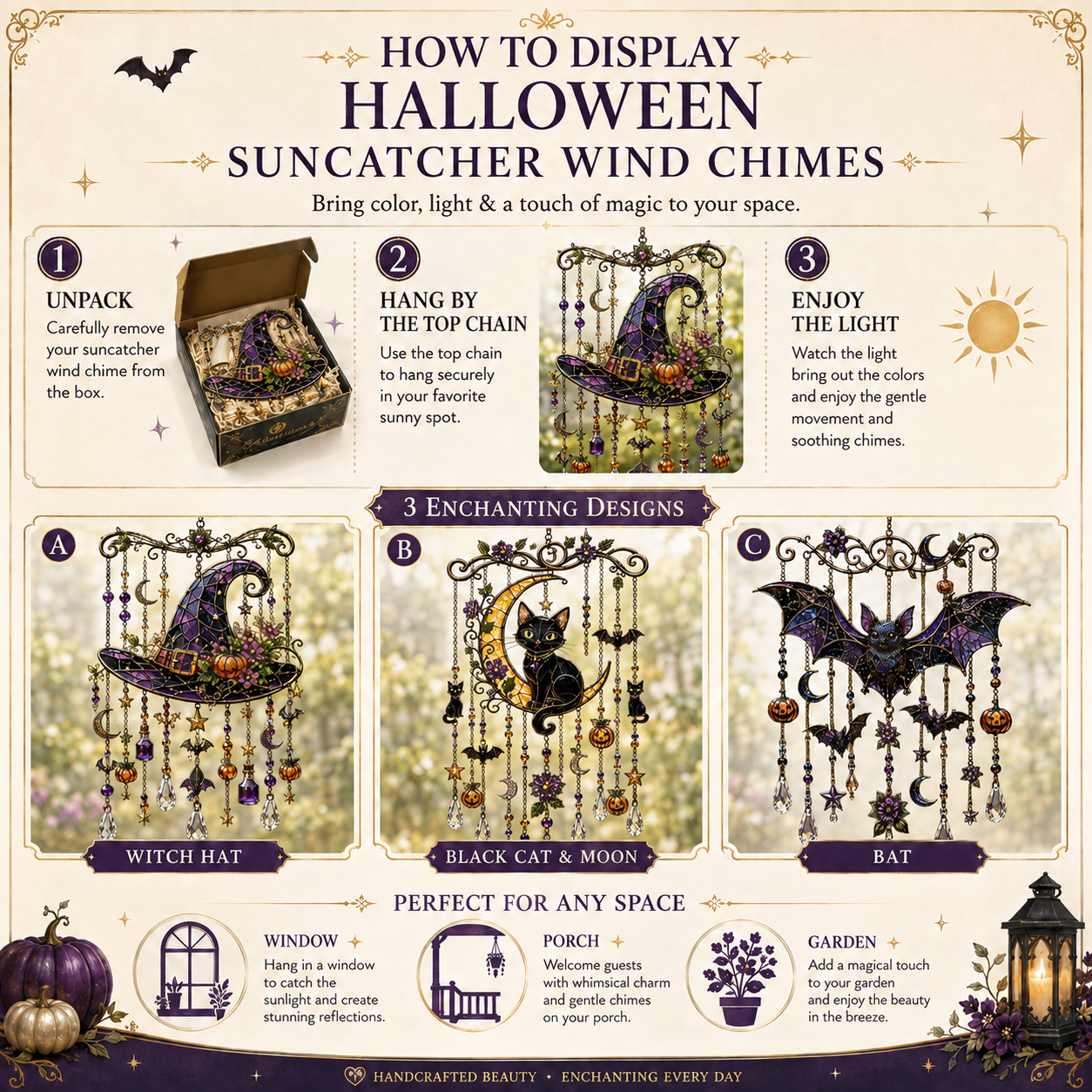 🔥Last Day 49% OFF - Halloween Suncatcher Wind Chime