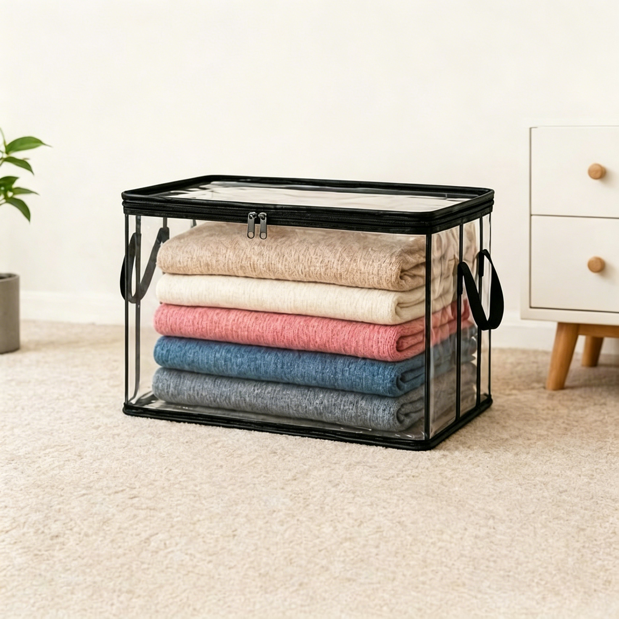 Large Heavy-Duty Thick Plastic Clear Storage Bag for Clothes, Moving & Storage