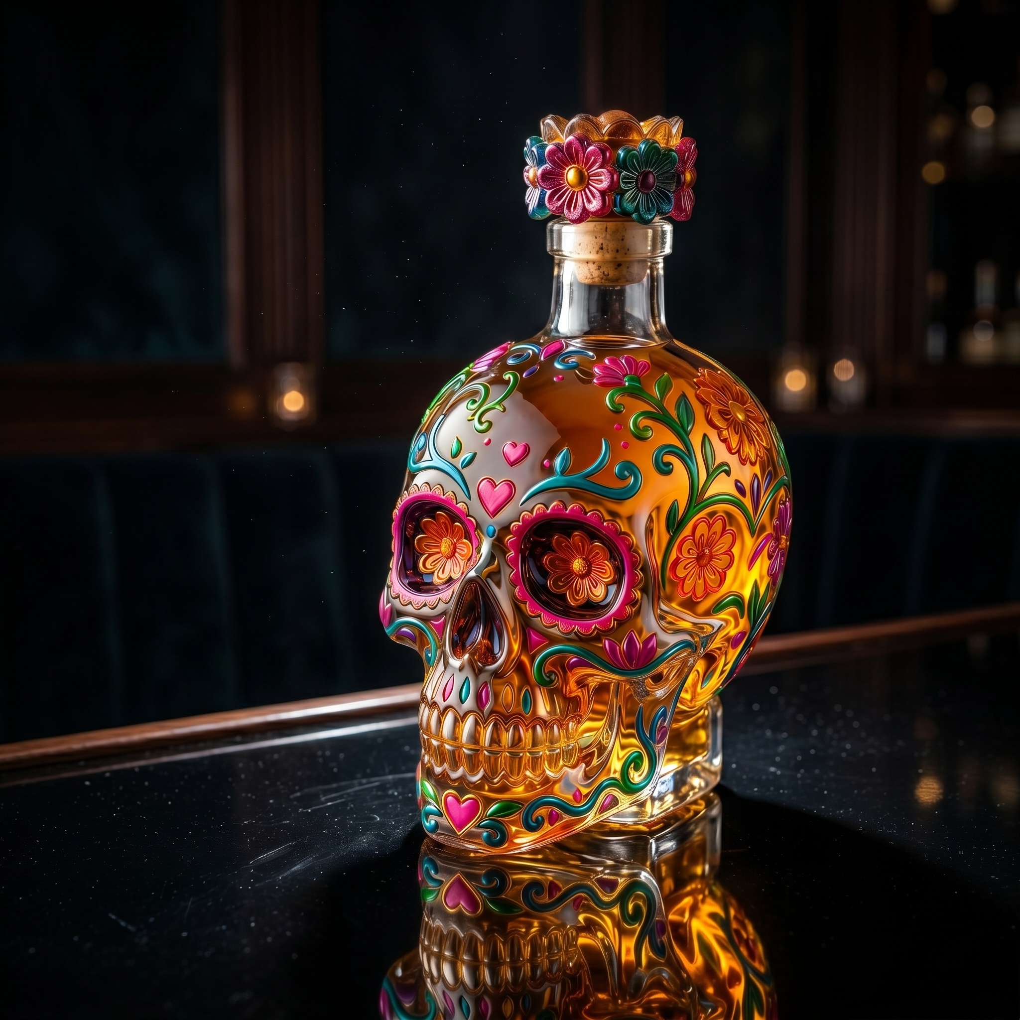 🔥🍷Limited edition Day of the Dead tequila bottle🎁 -- Free Shipping Over $39📦