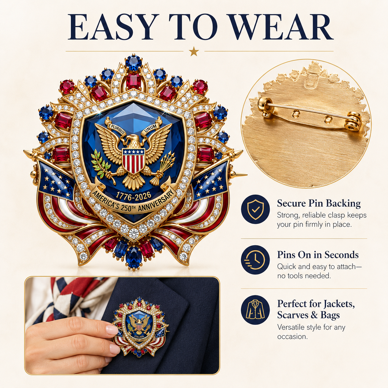 America’s 250th Anniversary Eagle Brooch