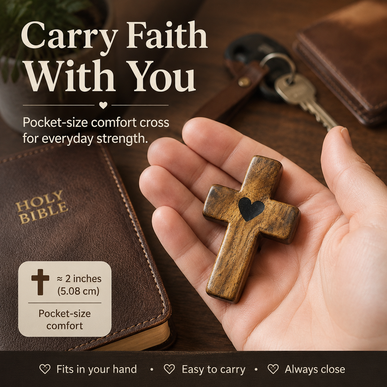 ✝️100% Handmade Wooden Cross My Heart