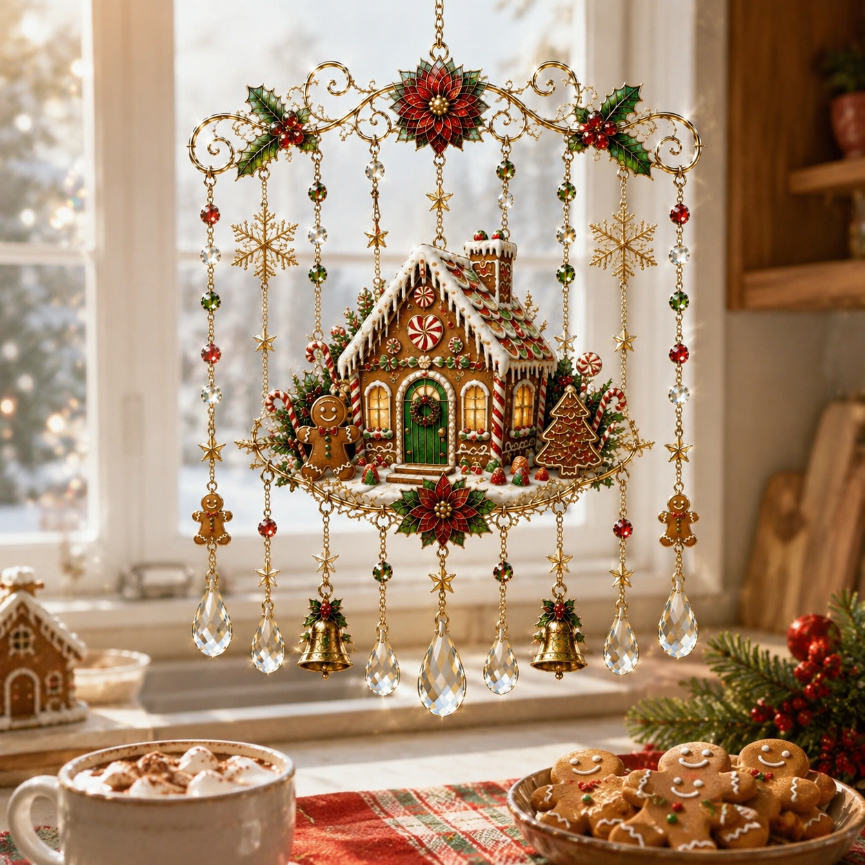 🔥Last Day 49% OFF - Handmade Christmas Stained Glass Window Hanging