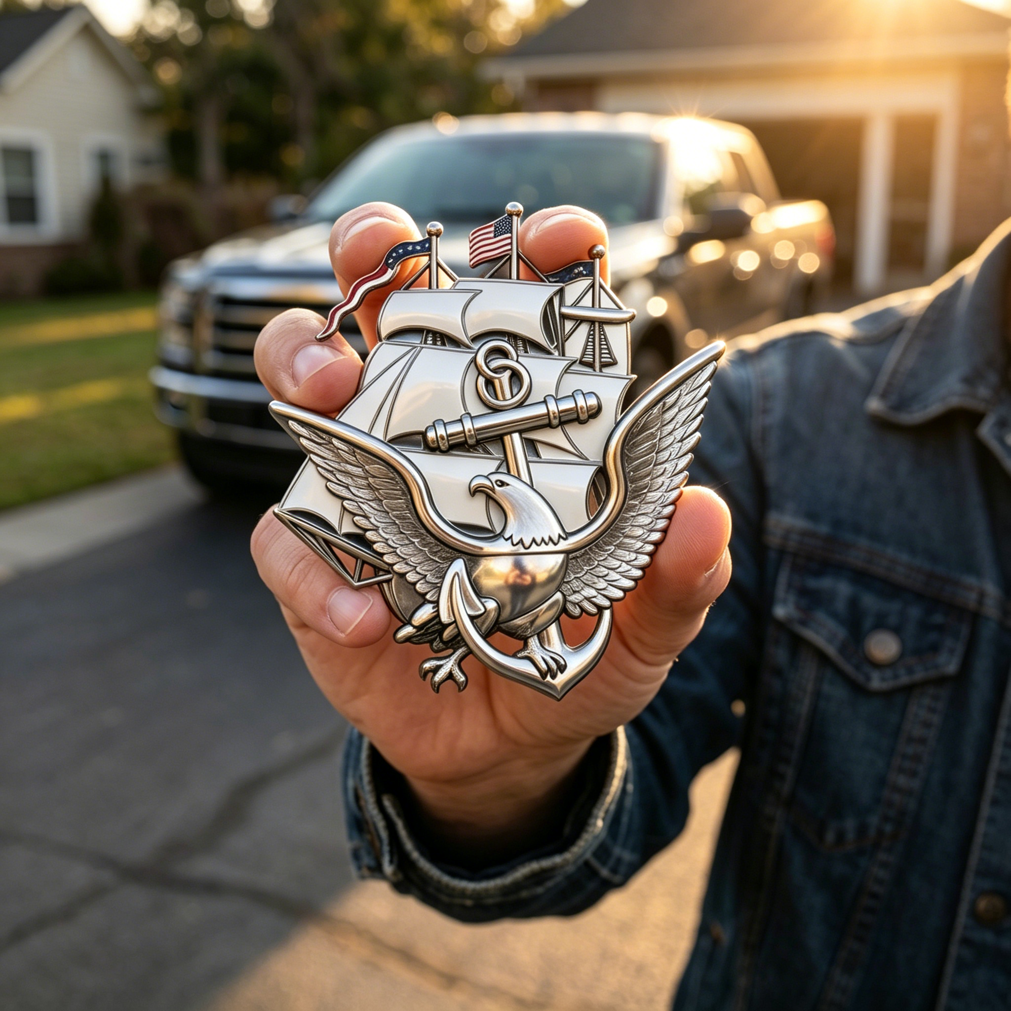 250th Anniversary U.S. NAVY Metal Car Emblem