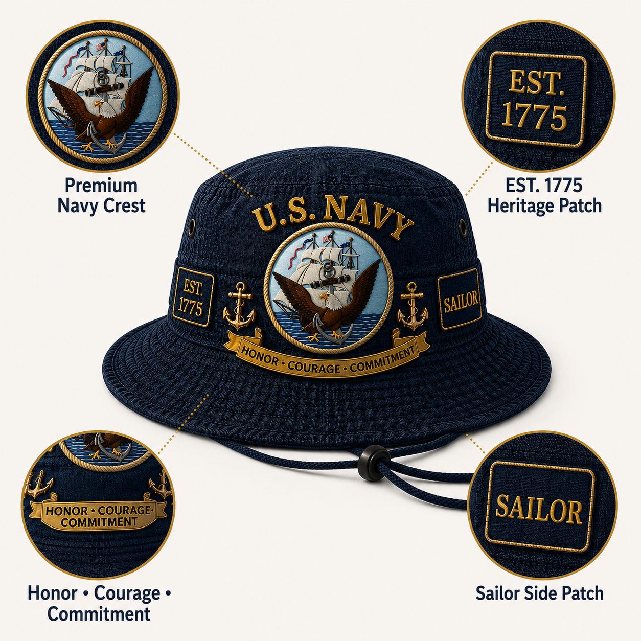 U.S. Navy Veteran Boonie Hat — A Sailor Once, A Sailor Always