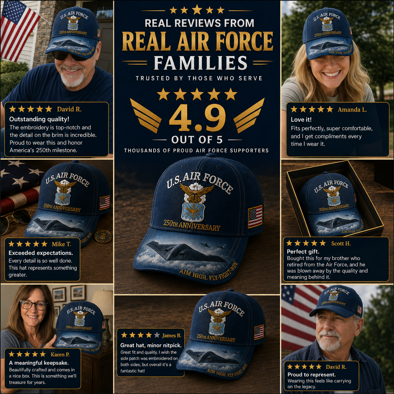 🔥 Father’s Day Sale - ❤️ U.S. Air Force America's 250th Anniversary Edition Commemorative Embroidered Cap 🇺🇸