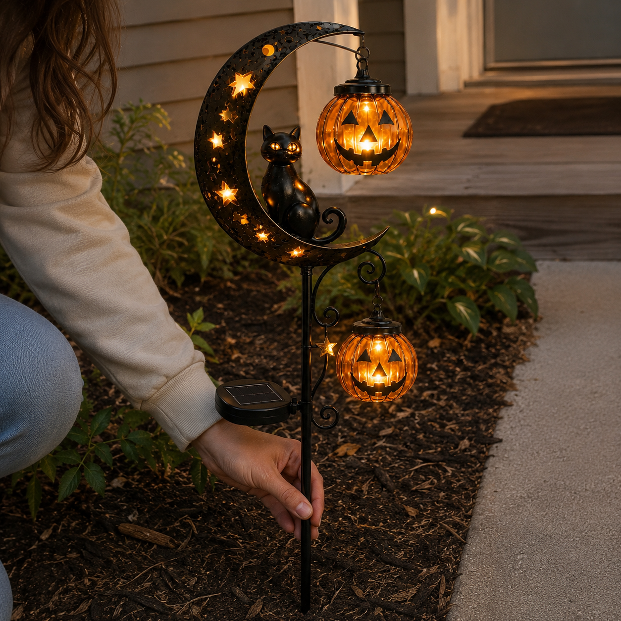 🎃Halloween Early Bird Special Sale 49% OFF-Pumpkin Moon Garden Stake Light