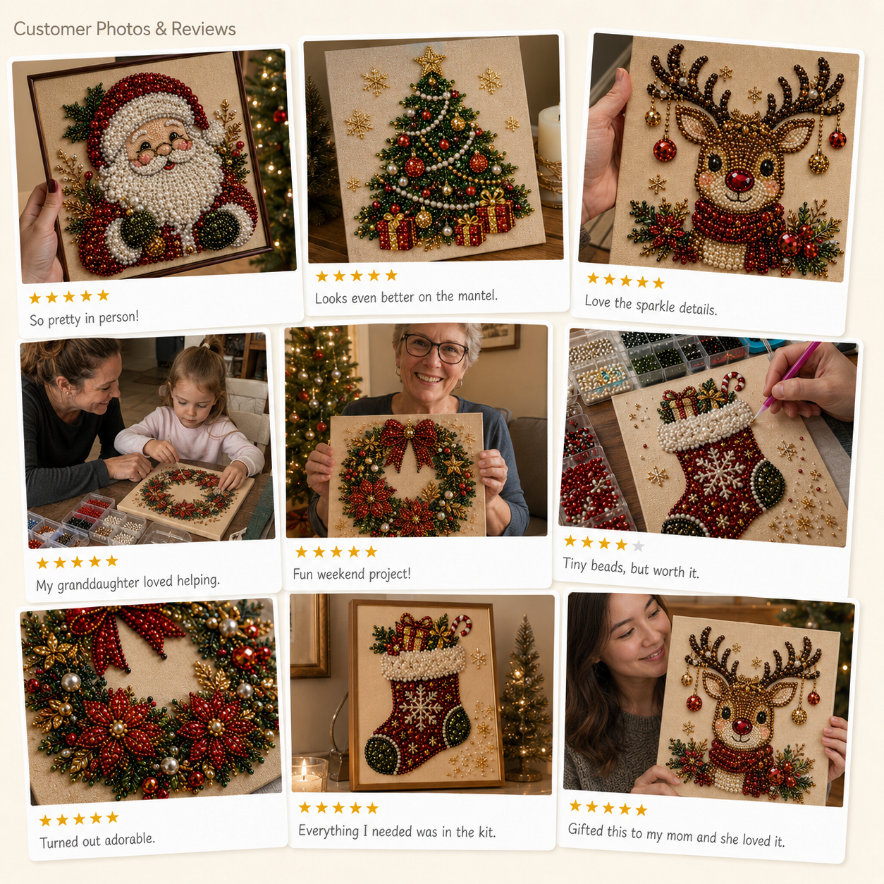 🧘Relaxing & Beginner-Friendly - 🎨💎DIY Christmas Pearl Diamond Painting Art Kit
