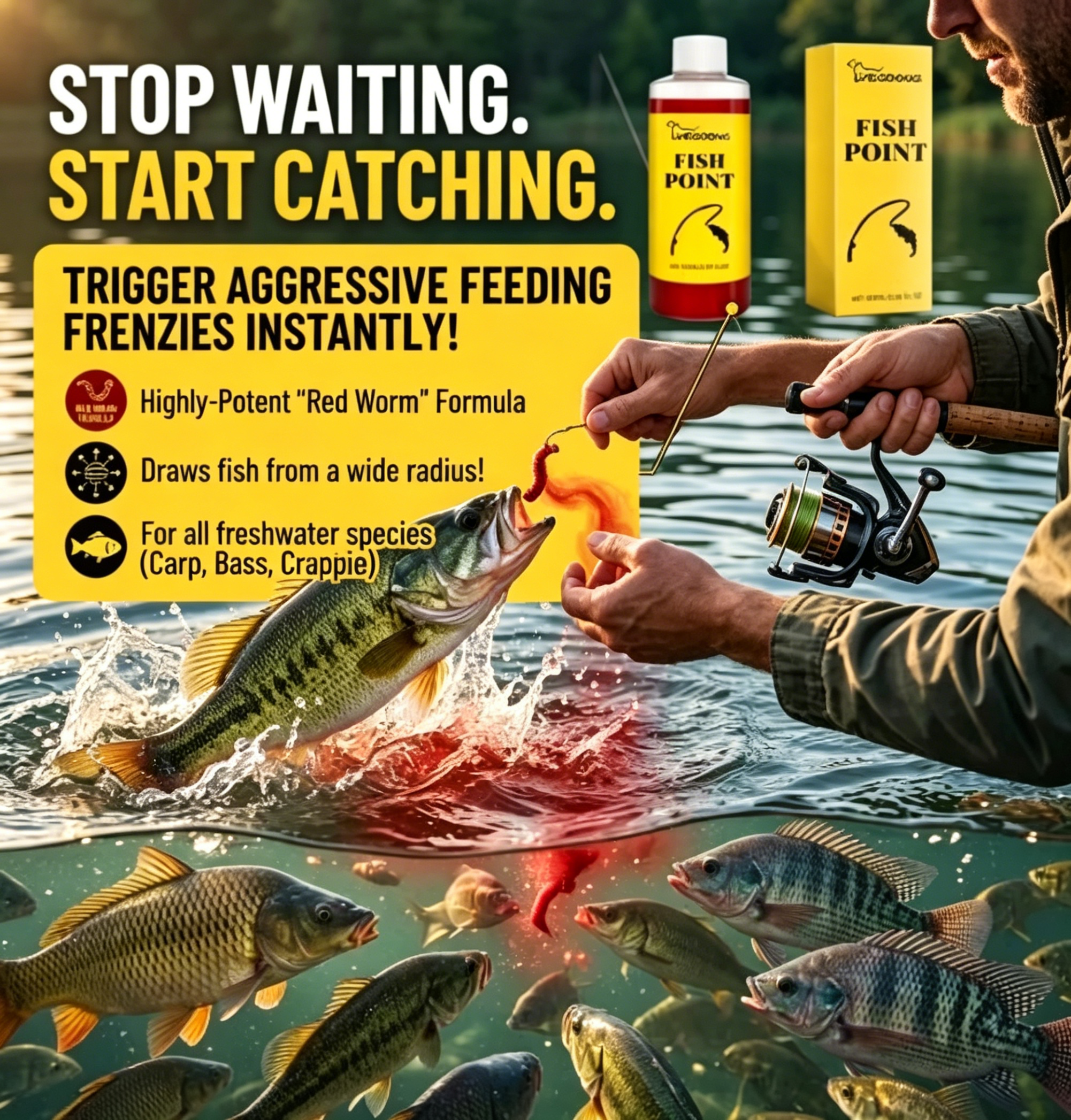 🎣 Concentrated Fish Attractant Liquid – 🐟Fast-Acting Red Worm Formula
