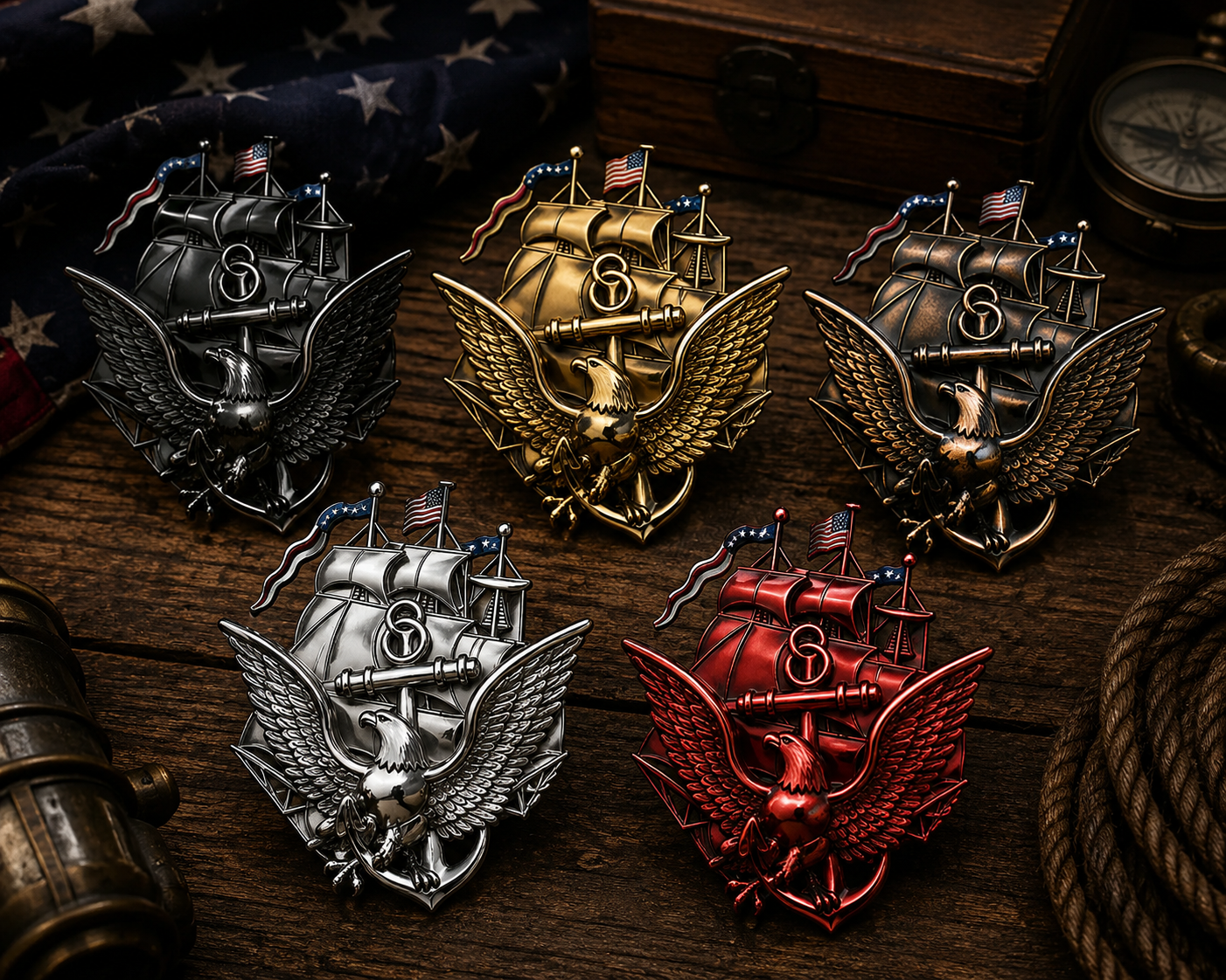 250th Anniversary U.S. NAVY Metal Car Emblem