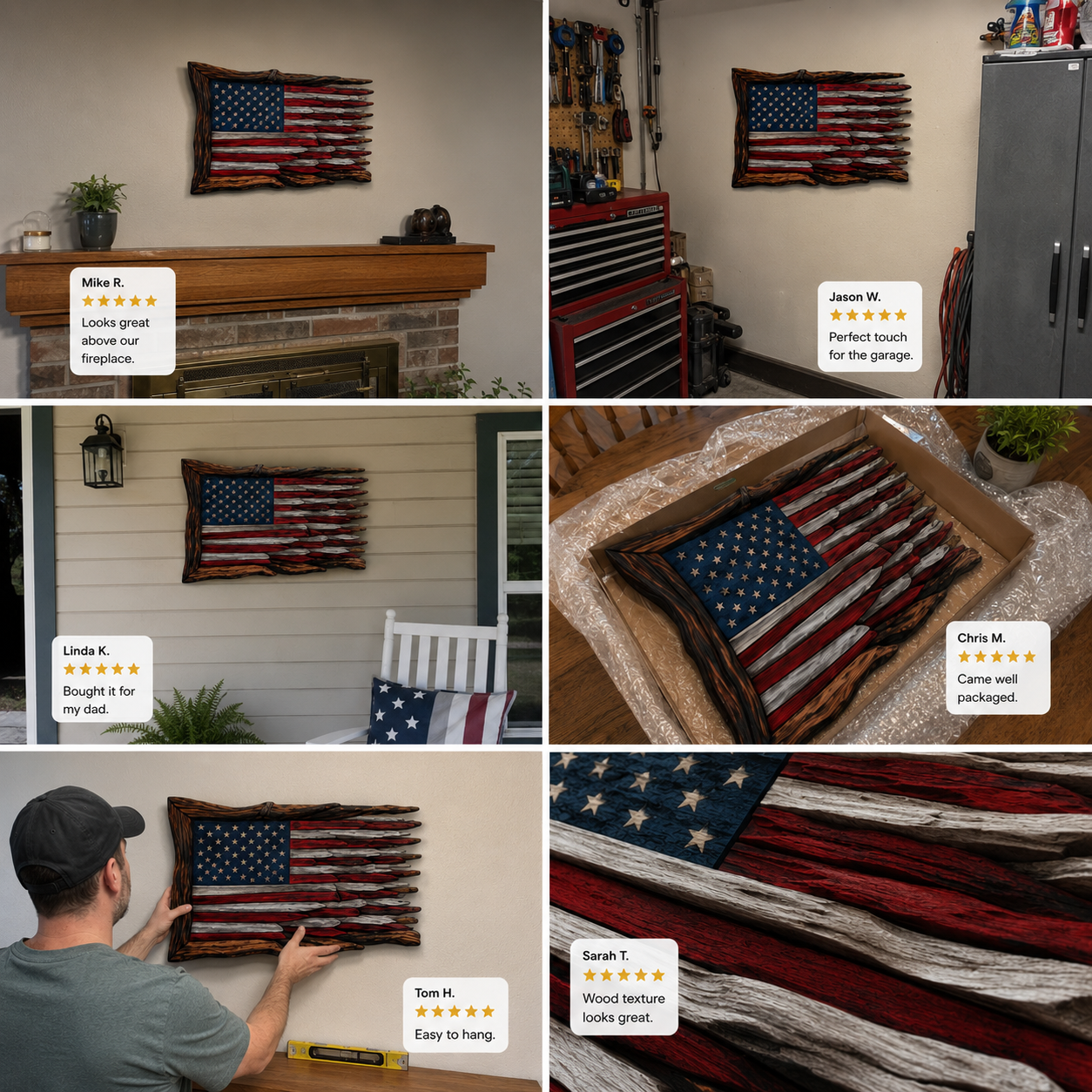 🇺🇸 Handmade Wooden American Flag Wall Art🔥Buy 2 FREE SHIPPING