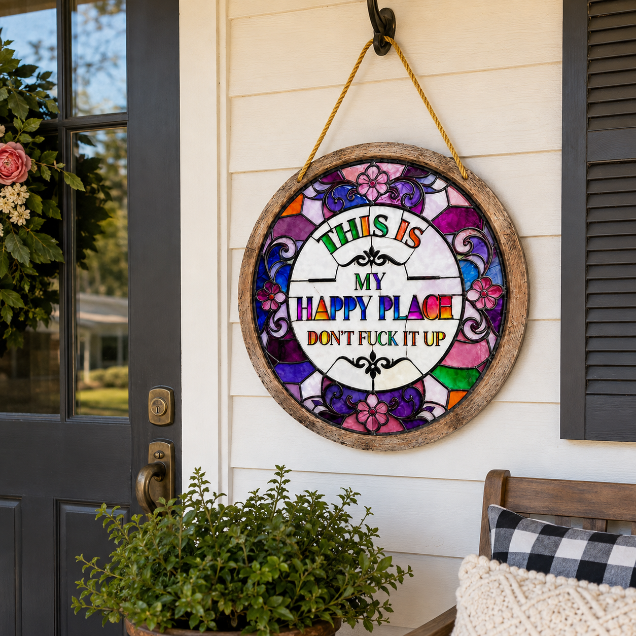 💥 Last Day 49% OFF – This Is My Happy Place Hanging Sign