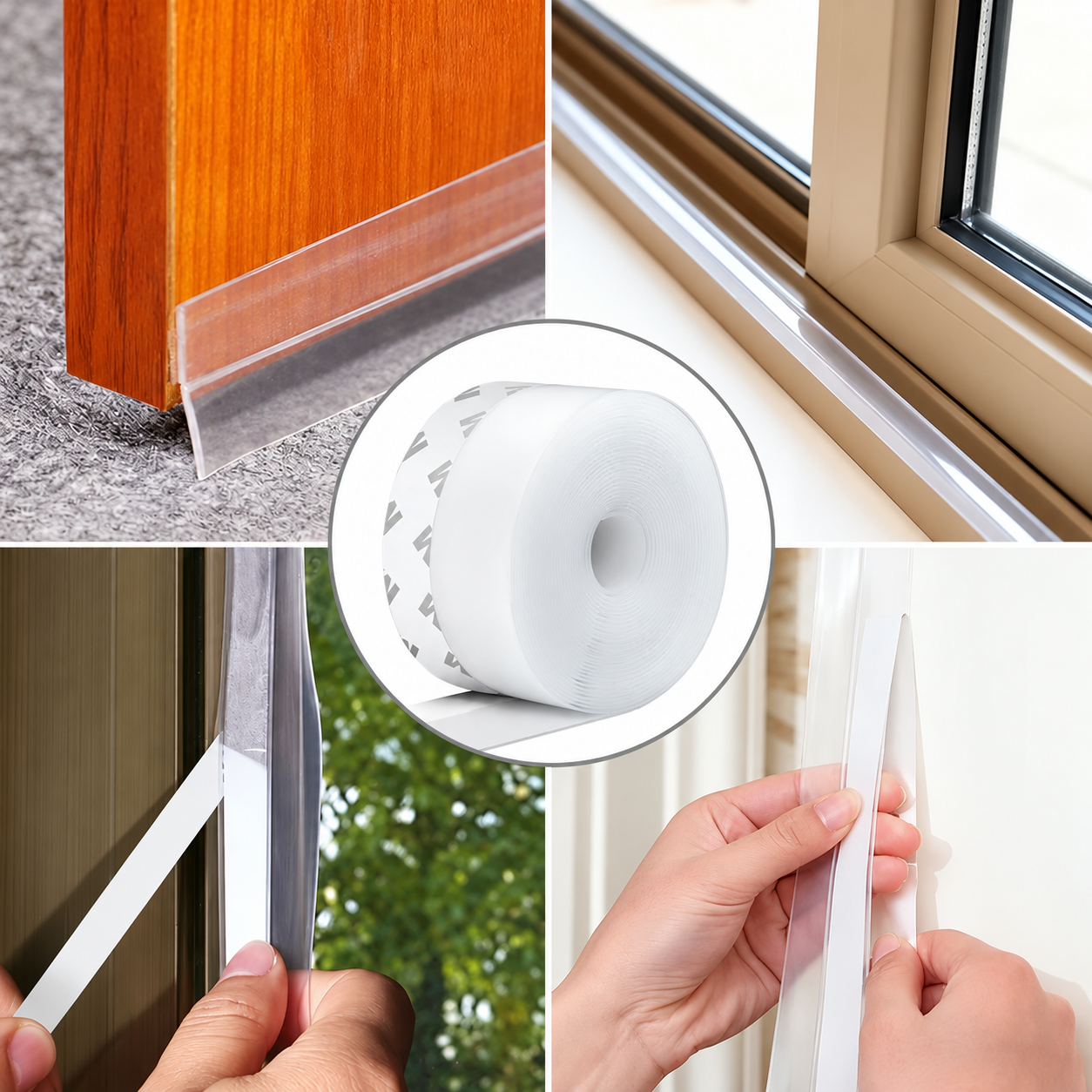 Weather stripping used around suitable door and window gaps