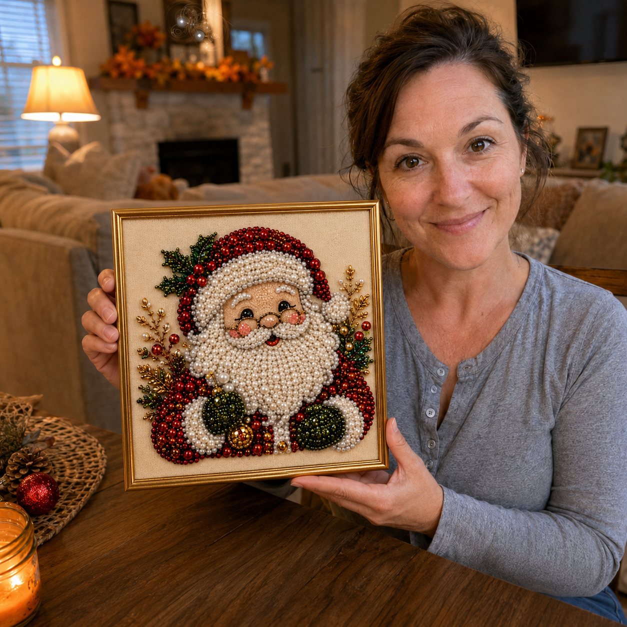 🧘Relaxing & Beginner-Friendly - 🎨💎DIY Christmas Pearl Diamond Painting Art Kit