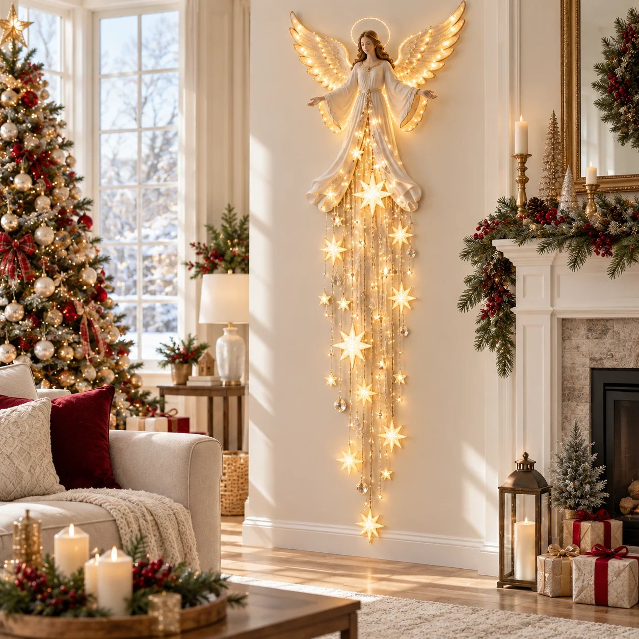 Angel Starfall Christmas Living Room