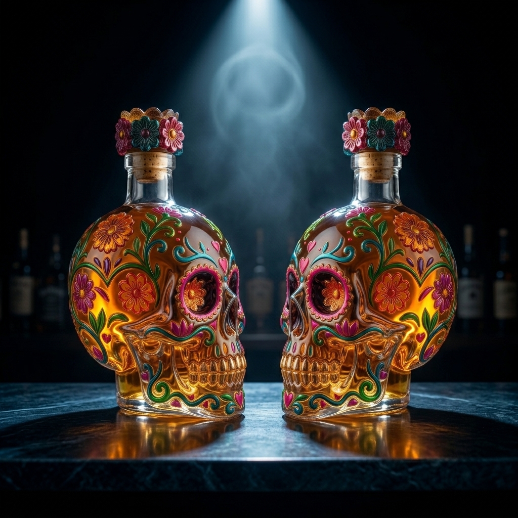 🔥🍷Limited edition Day of the Dead tequila bottle🎁 -- Free Shipping Over $39📦