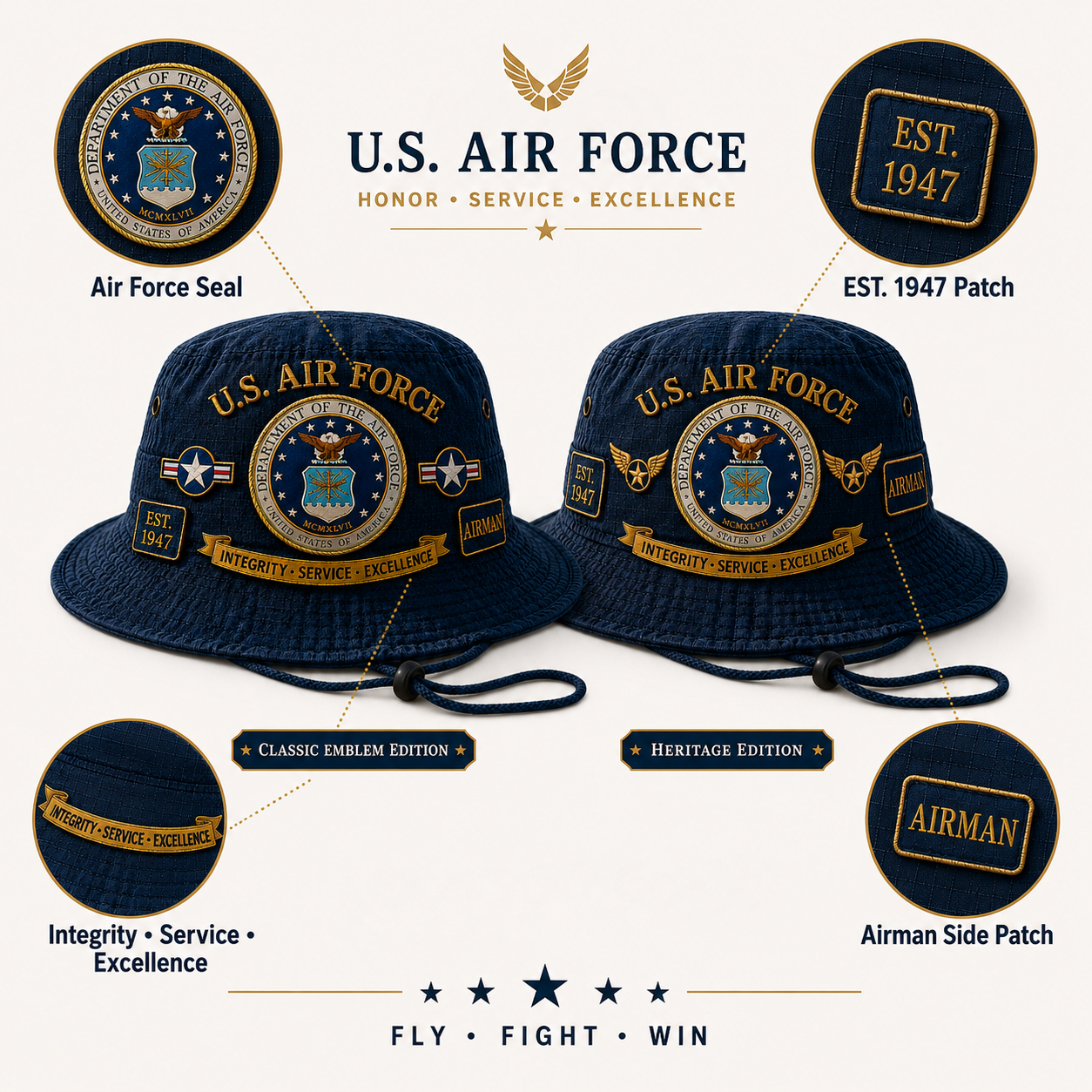 U.S. Air Force Veteran Boonie Hat — Built For Those Who Served