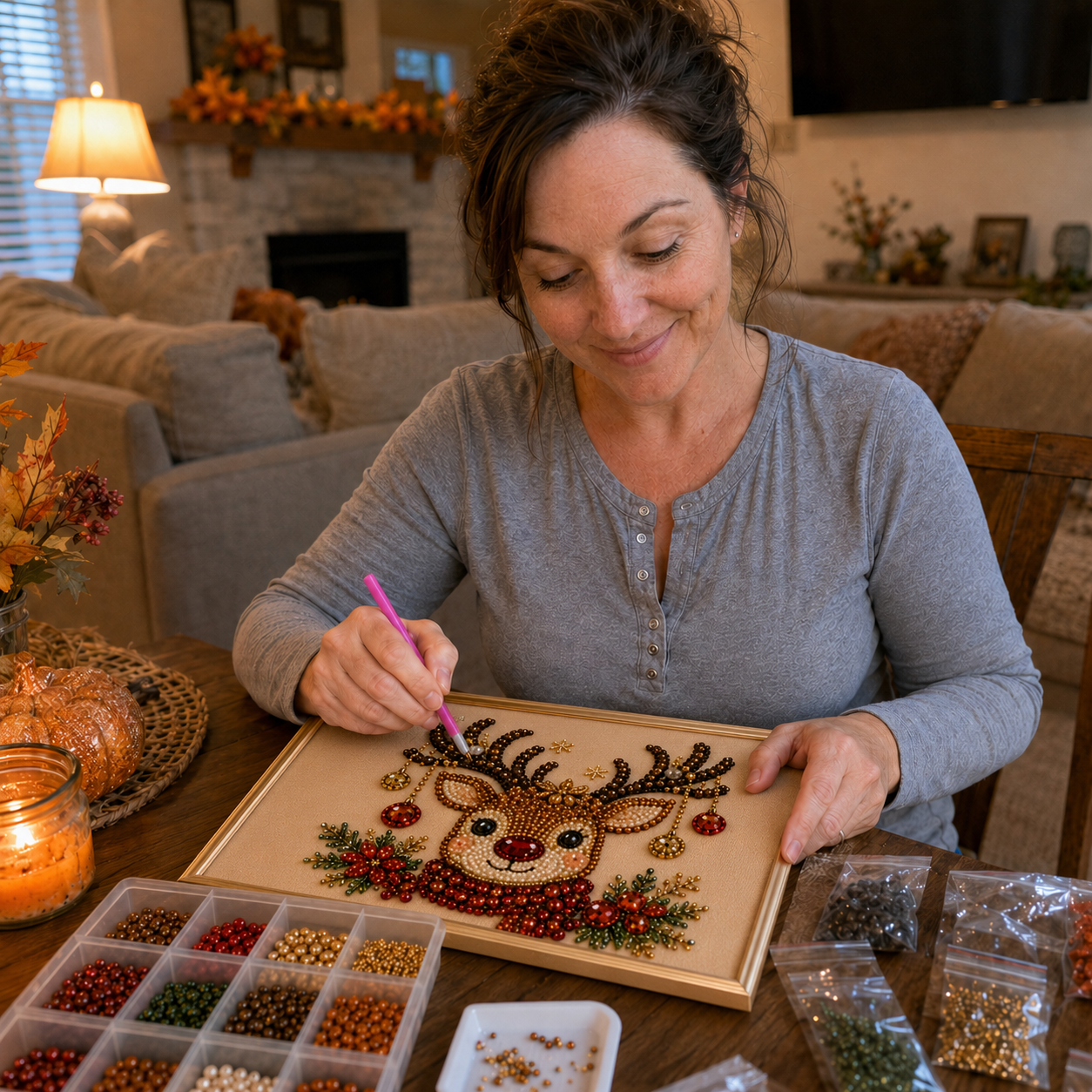🧘Relaxing & Beginner-Friendly - 🎨💎DIY Christmas Pearl Diamond Painting Art Kit