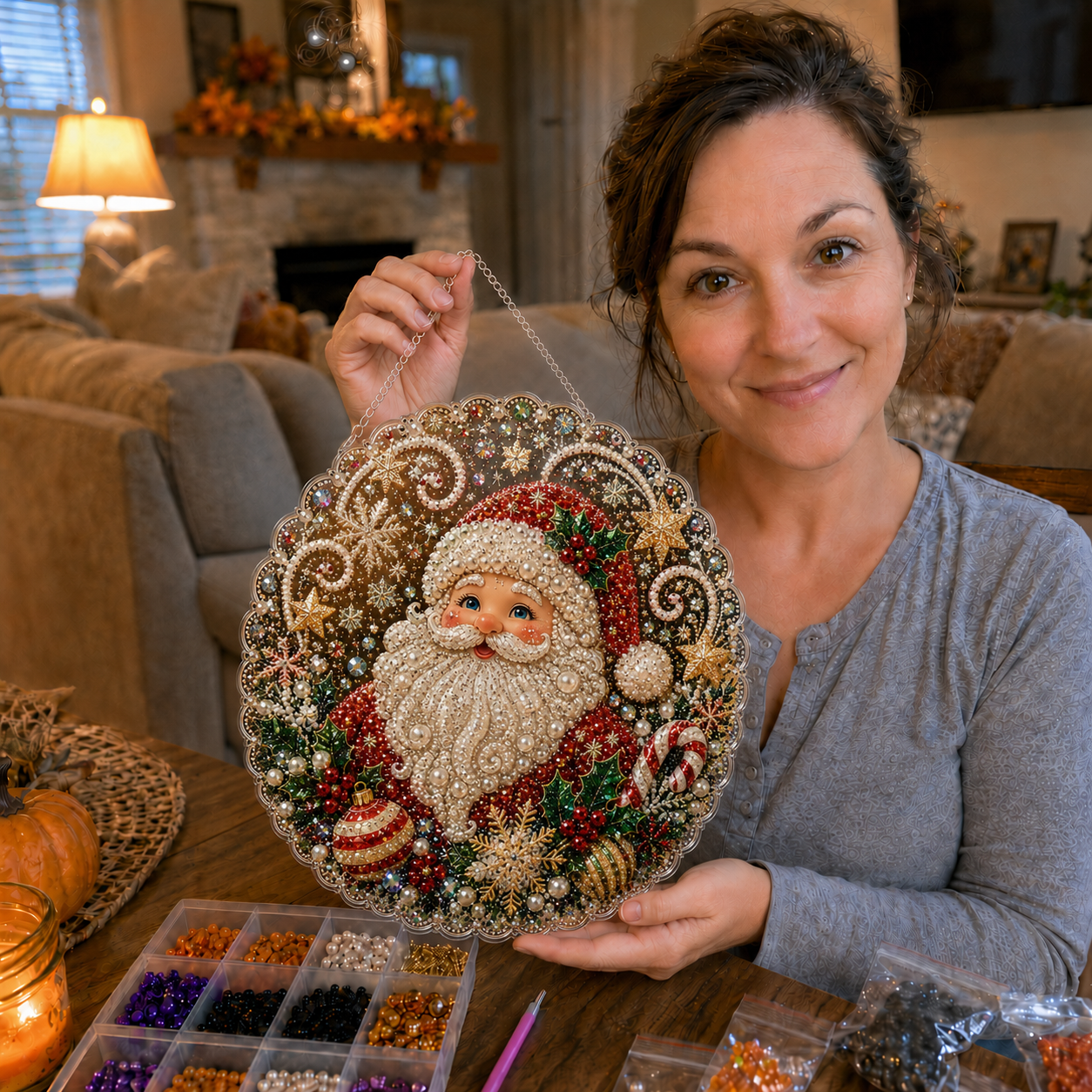 ✨ Christmas Pearl Diamond Art Hanging Ornament Kit | with Scratch-Resistant Non-Fading Pearl Beads DIY Handmade Holiday Hanging Decor 🎅💎