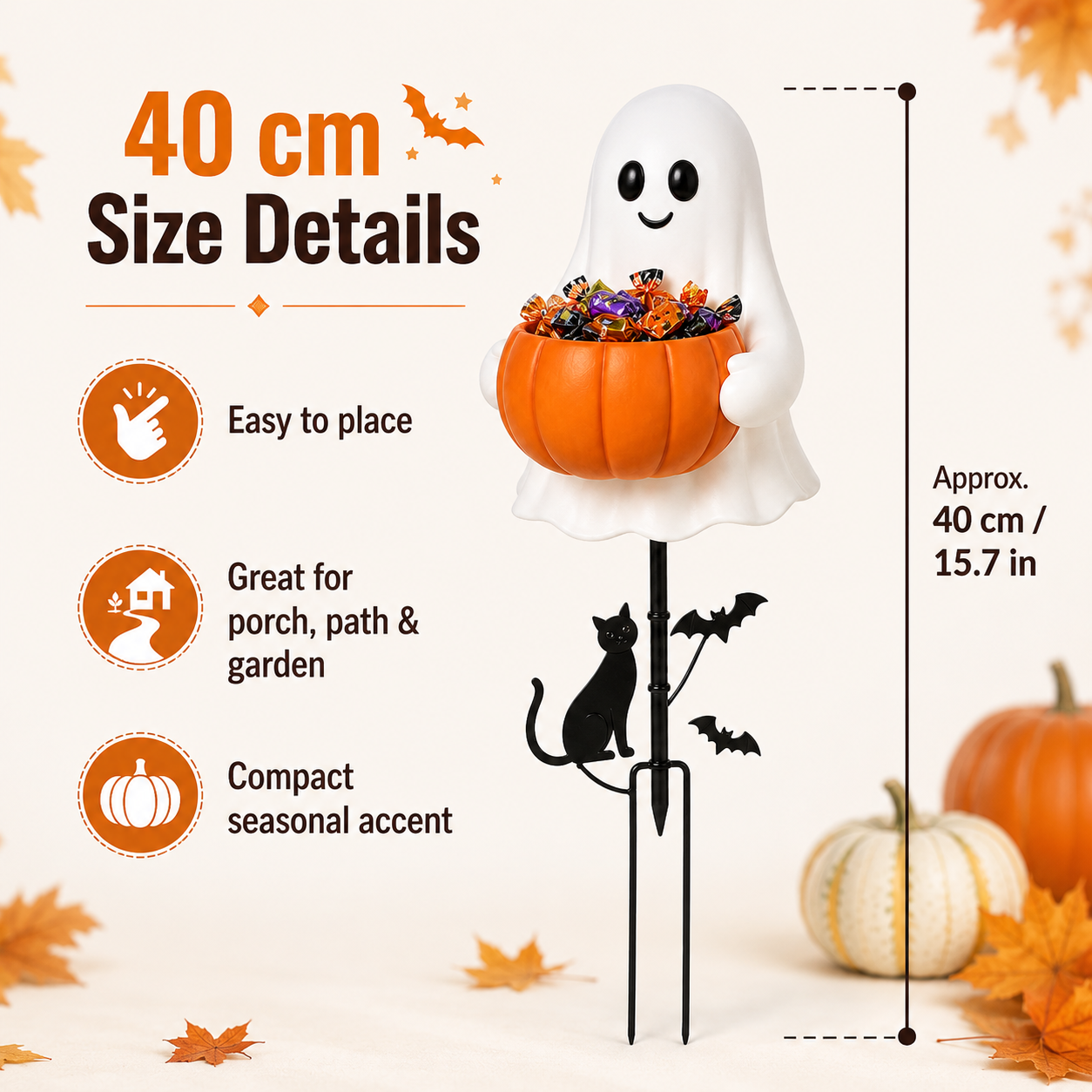 👻👻 Halloween Ghost Candy Holder Garden Stake