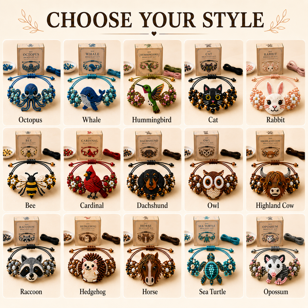 DIY Animal Beaded Bracelet Kit