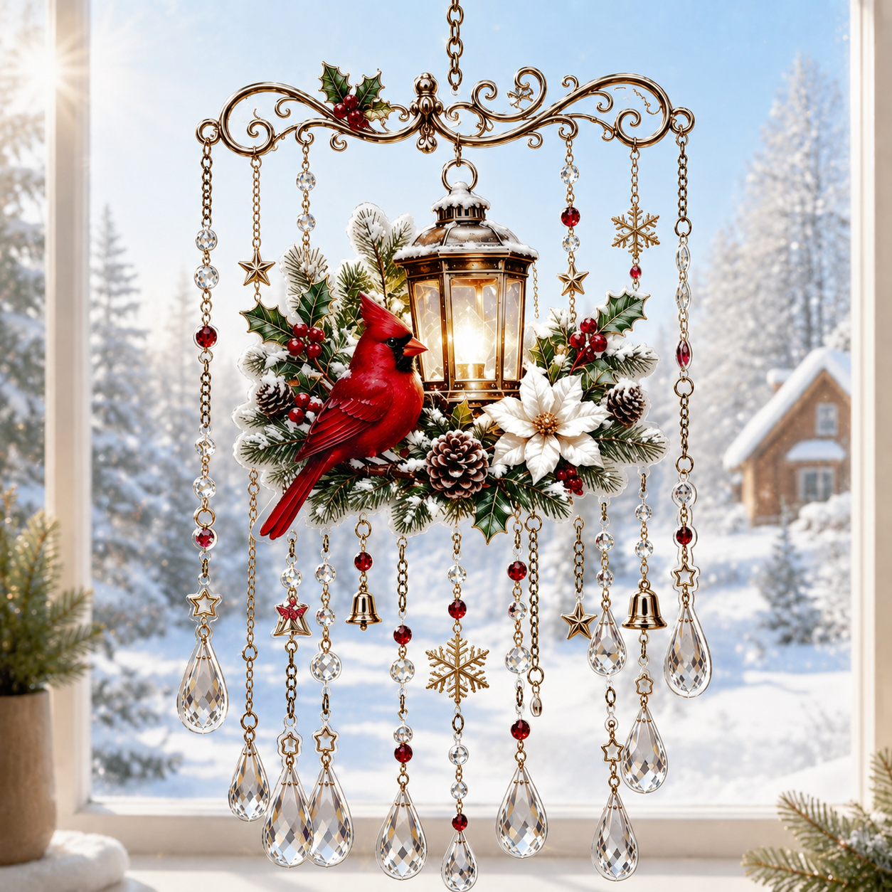 🔥Last Day 49% OFF - Handmade Christmas Stained Glass Window Hanging