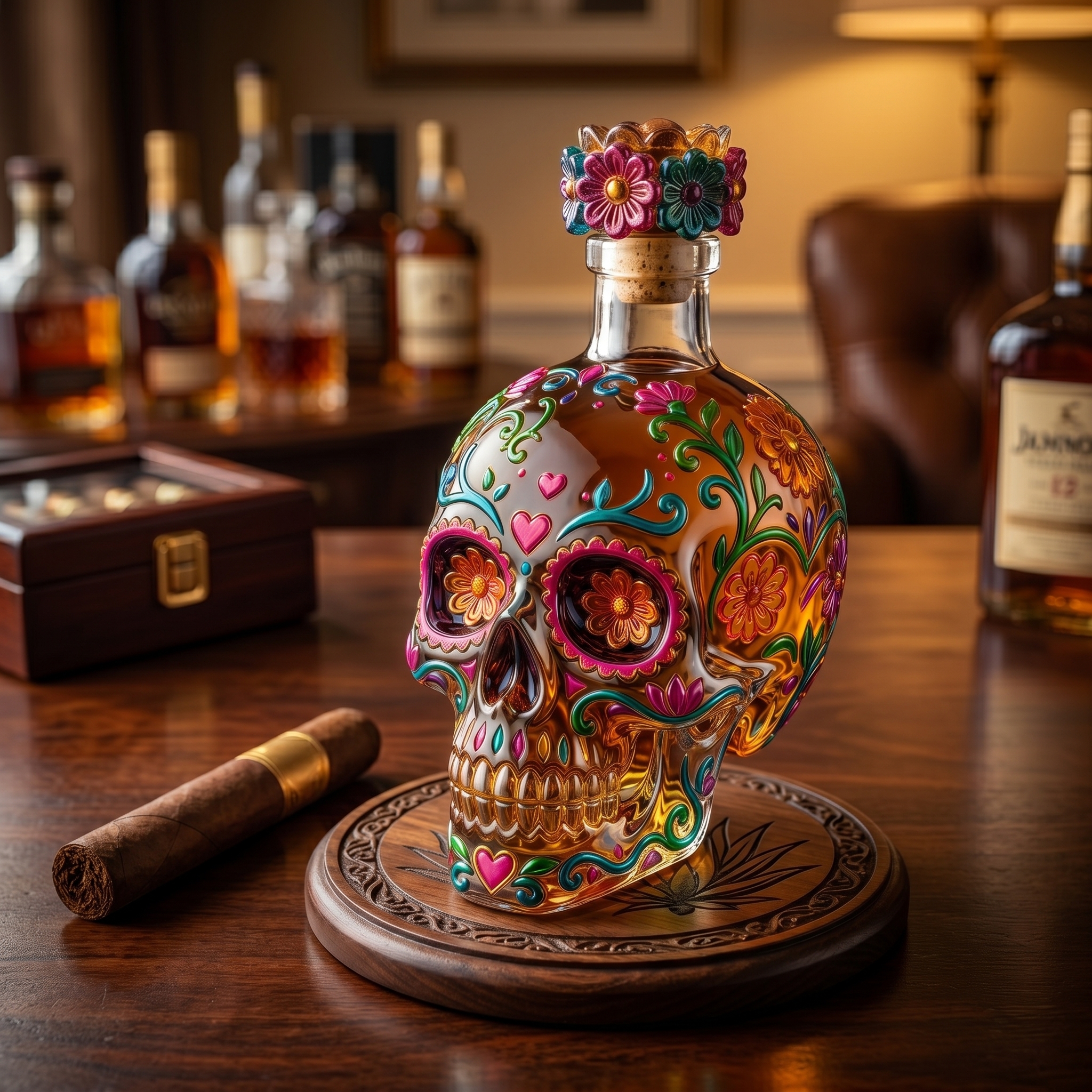 🔥🍷Limited edition Day of the Dead tequila bottle🎁 -- Free Shipping Over $39📦