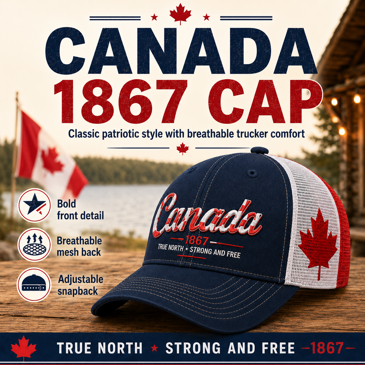 Canada Day Sale - Canada 1867 “True North” Patriotic Trucker Cap