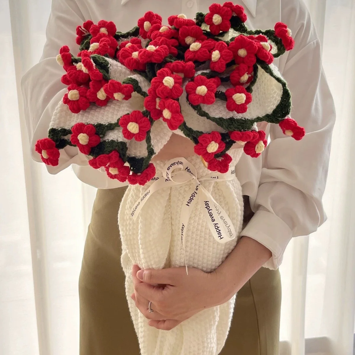Give a Smile That Lasts Forever❤️❤️--Beyond Flowers: A Hand-Stitched Promise That Never Fades.